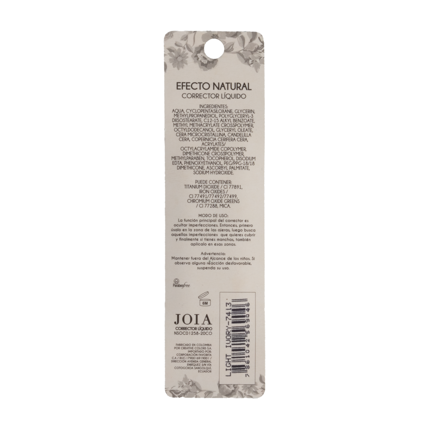 Corrector De Ojeras Líquido Light Ivory JOIA Unidad