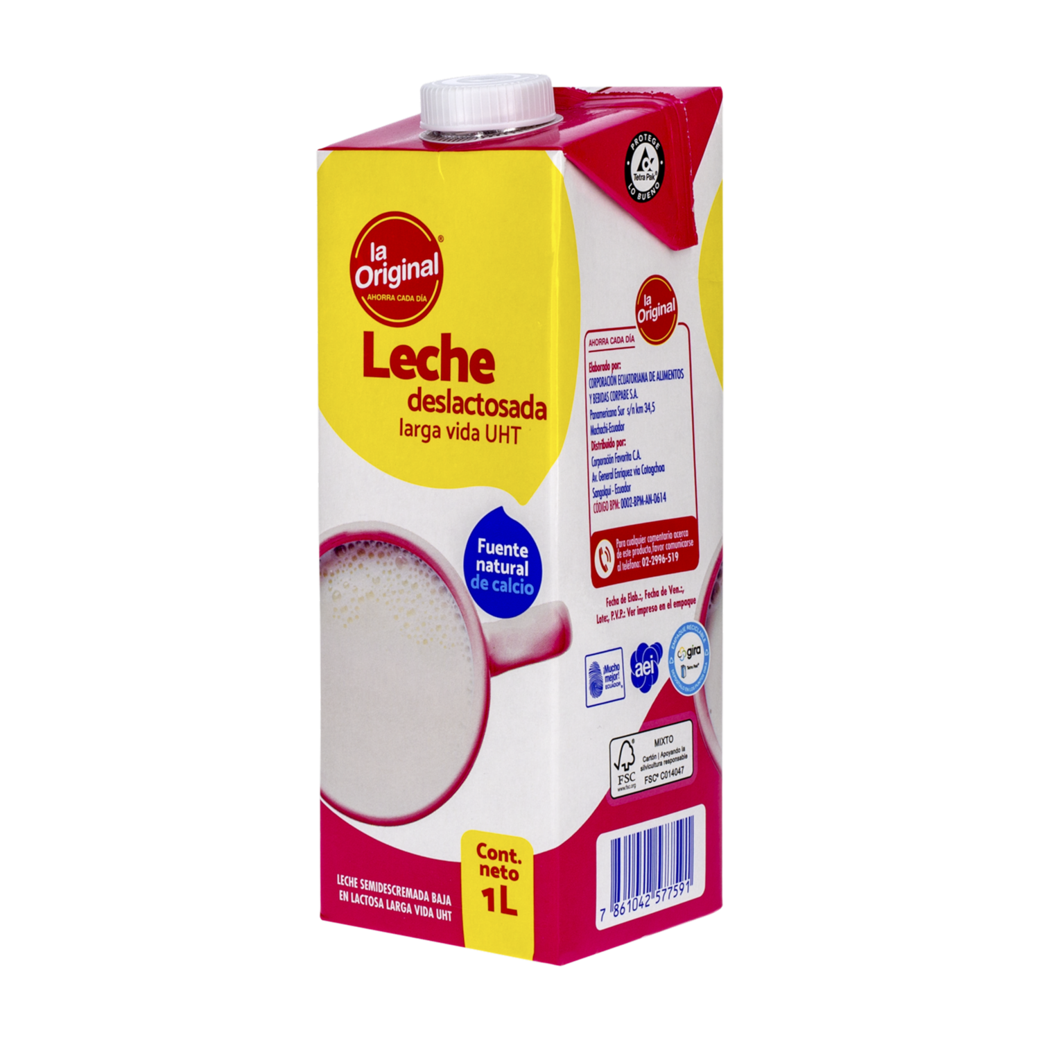 Leche Deslactosada Tetrapak LA ORIGINAL 1 000 Ml