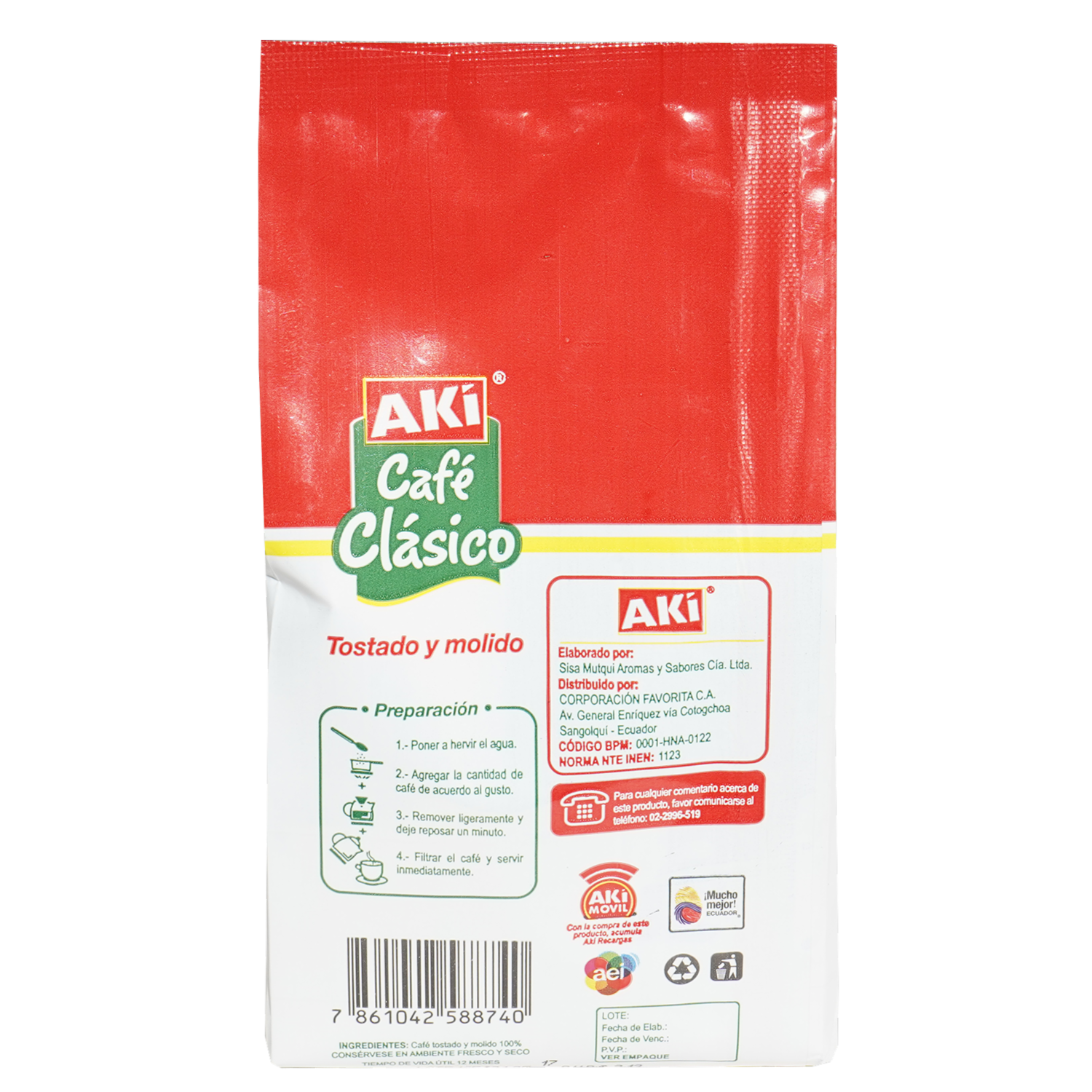 Café Tostado Y Molido Clásico AKÍ 200 G