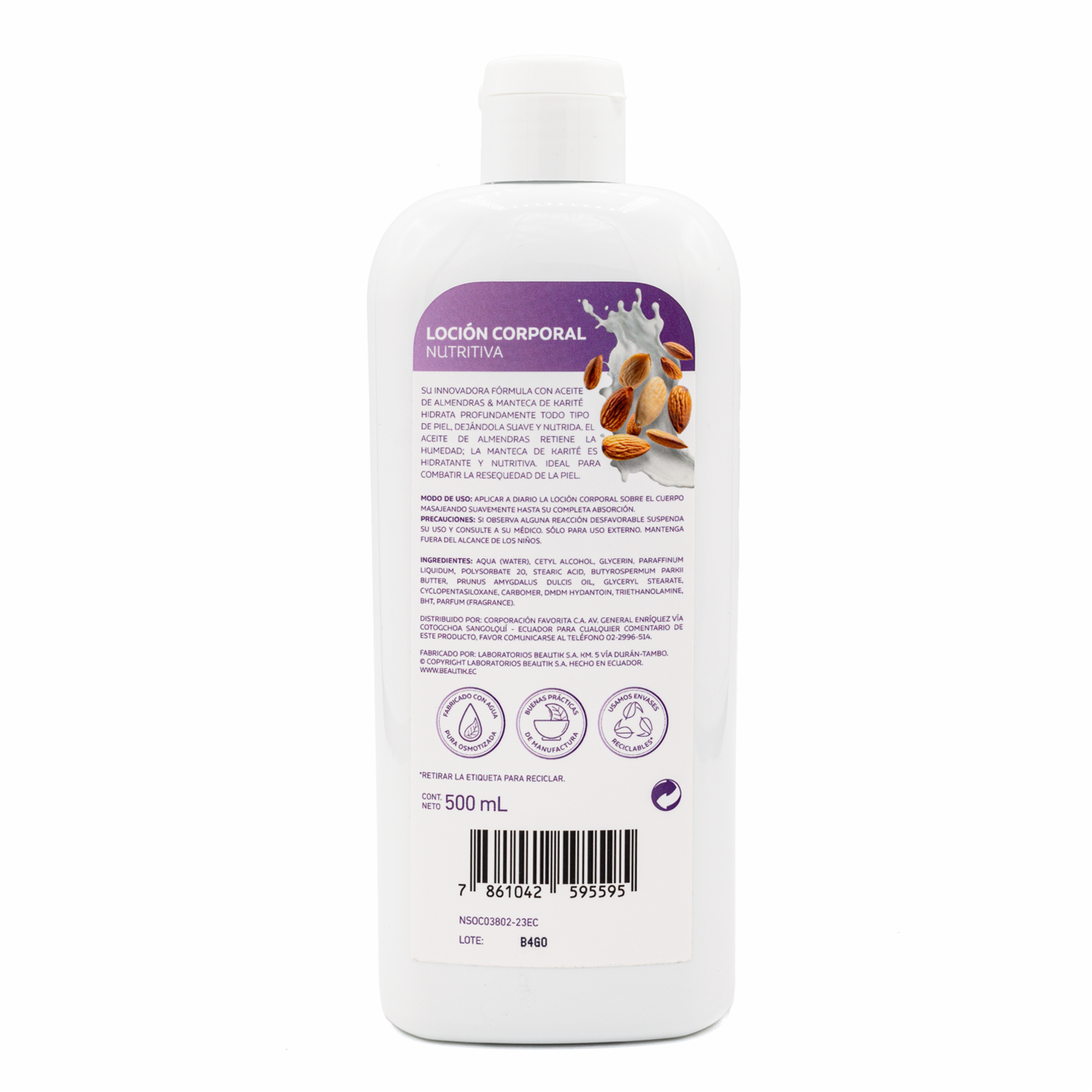 Crema Corporal Nutritiva Hidratación Profunda GAMA 500 Ml
