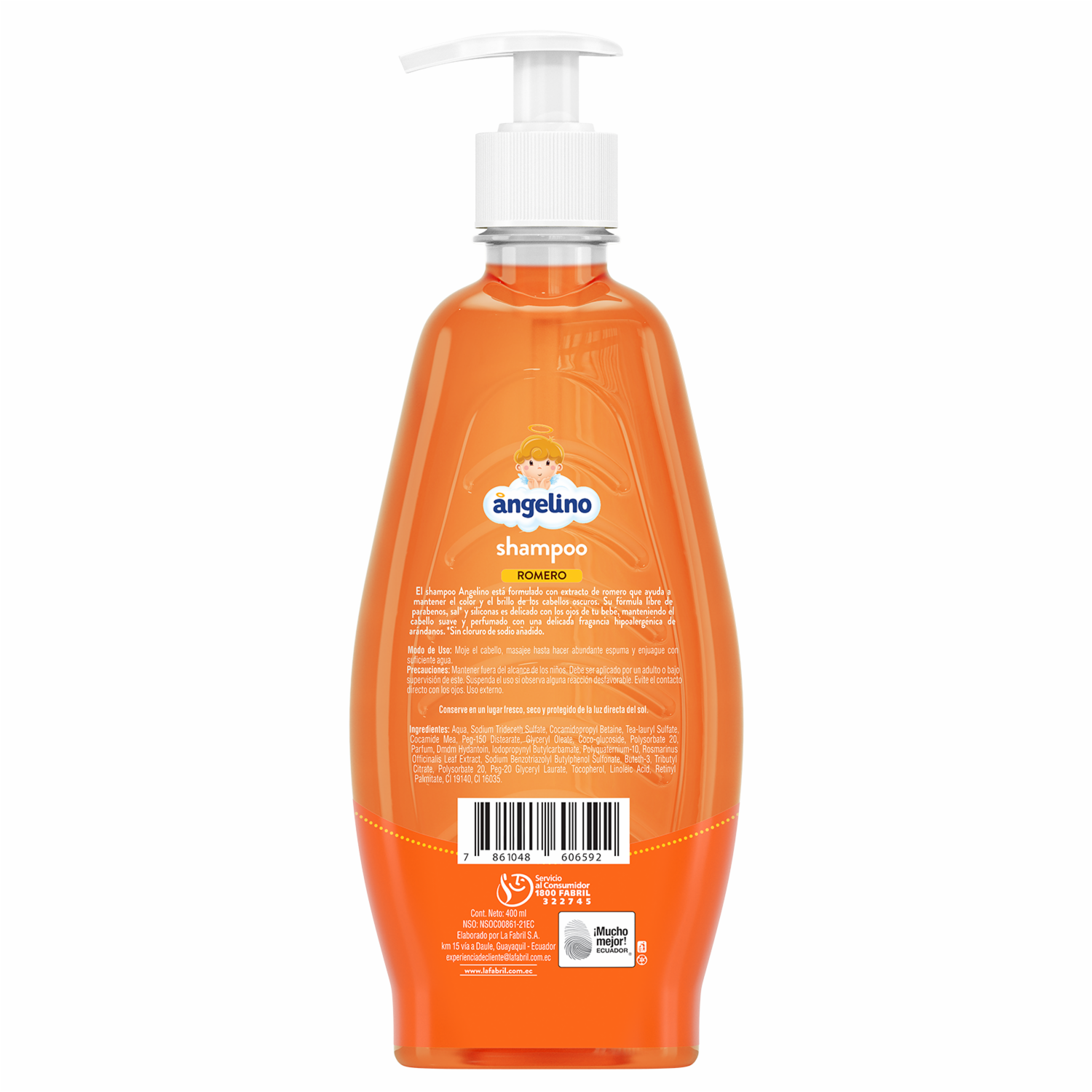 Shampoo De Cabello Infantil De Romero ANGELINO 400 Ml