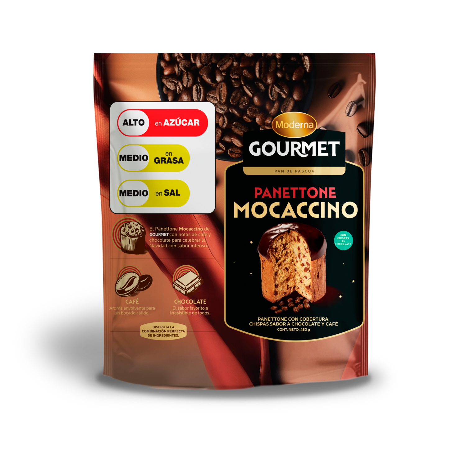 Panettone Gourmet Mocca MODERNA 450 G