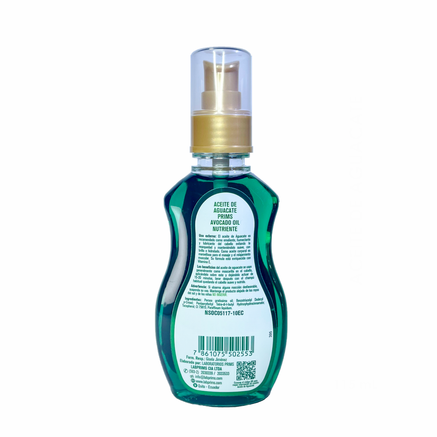 Aceite Cosmético Con Extracto De Aguacate PRIMS 115 Ml