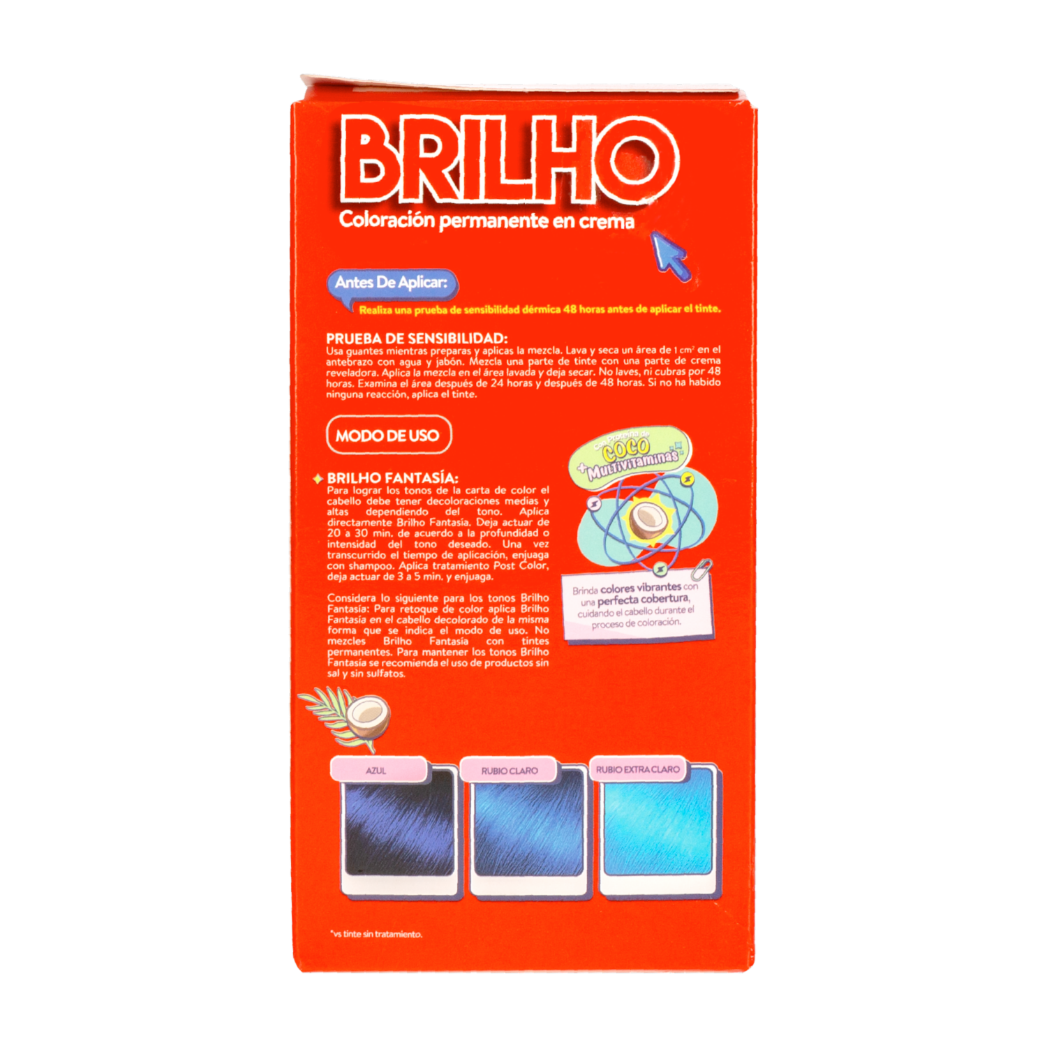 Tinte De Cabello Fantasía Azul Kit BRILHO 50 G