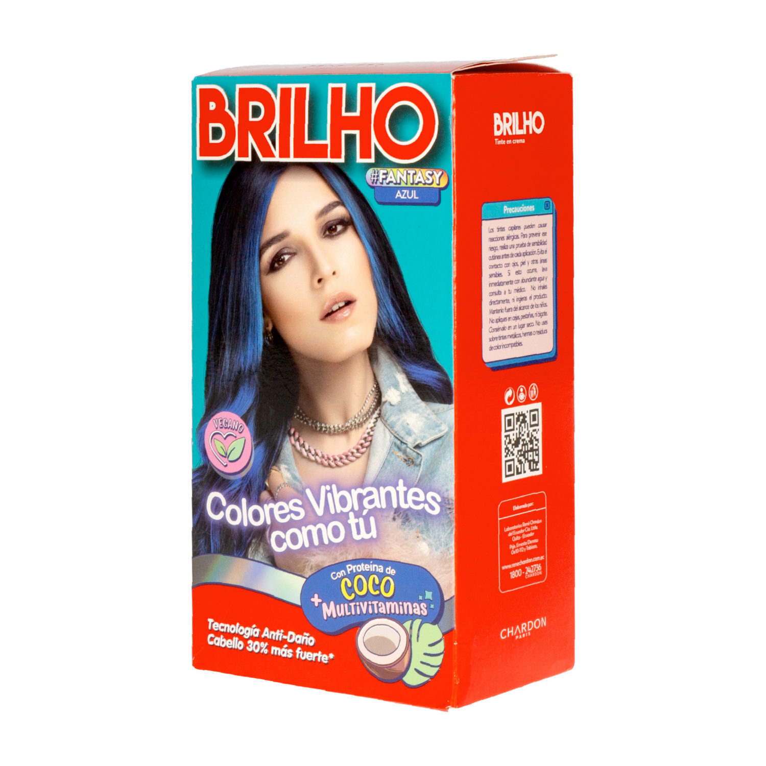 Tinte De Cabello Fantasía Azul Kit BRILHO 50 G