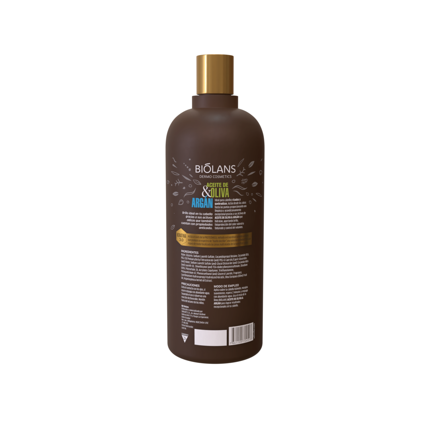 Shampoo De Cabello Aceite de Oliva & Argán BIÓLANS 750 Ml
