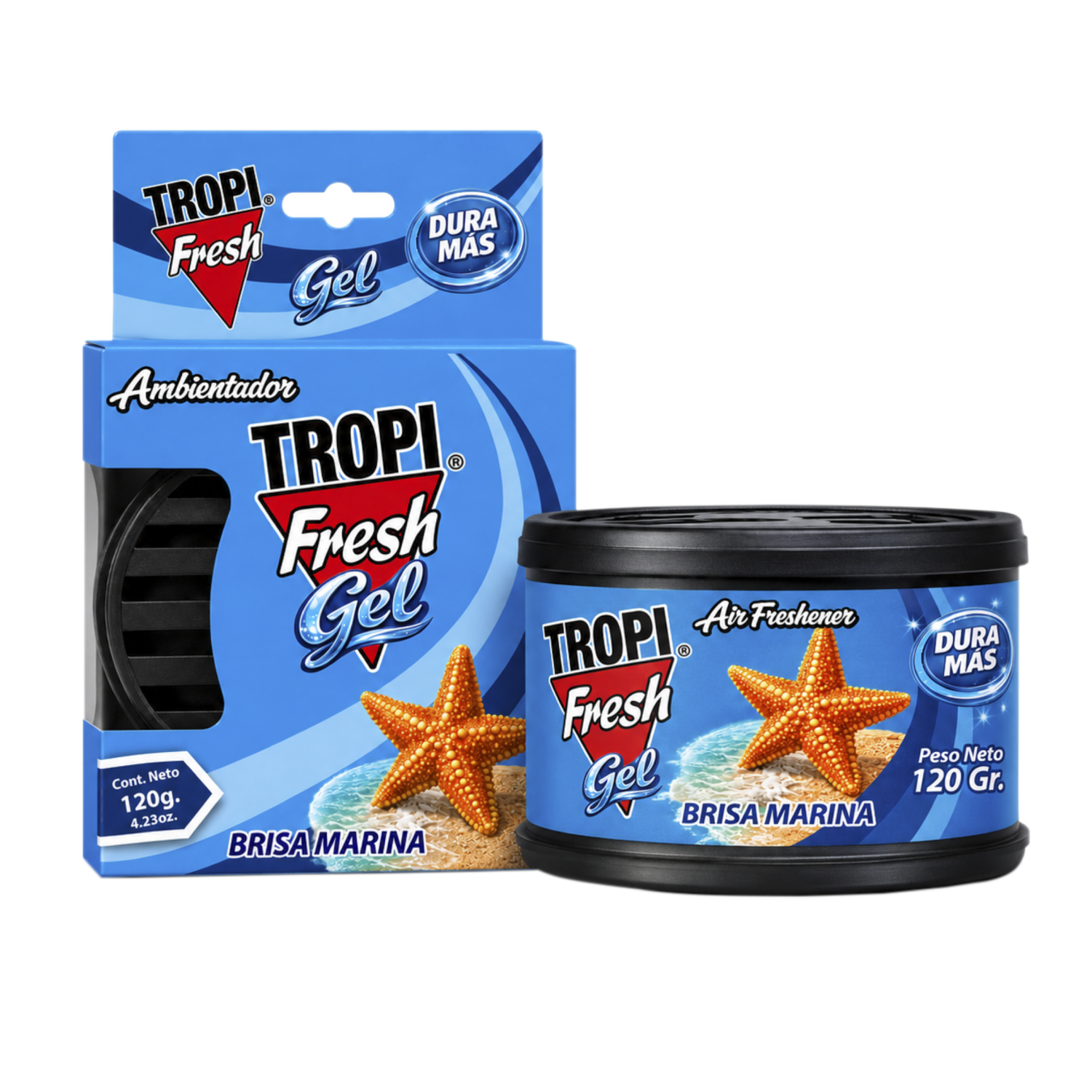 Ambiental Para Auto En Gel Aroma Brisa Marina TROPI FRESH 120 G