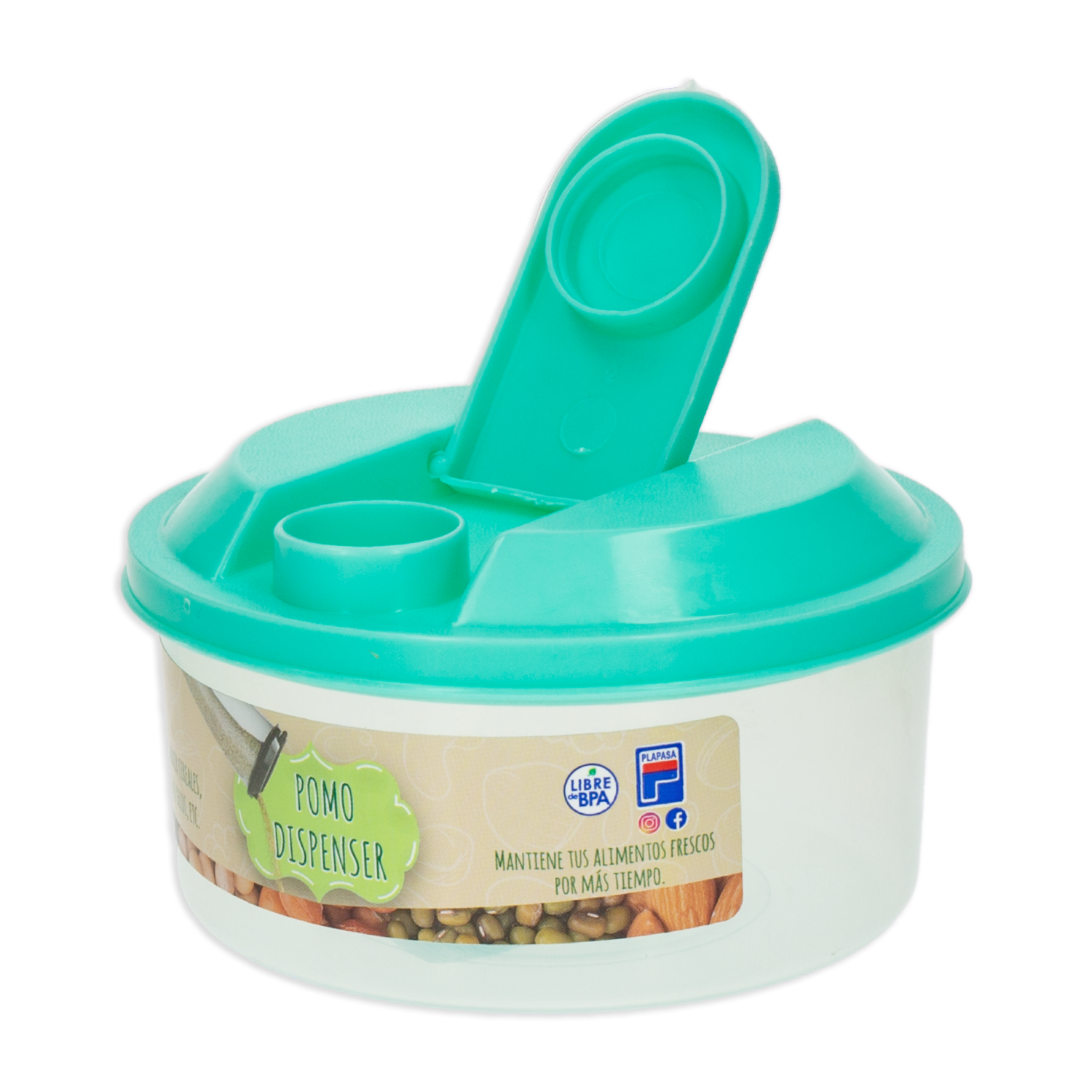 Pomo Dispenser Con Tapa Verde Menta Velvet PLAPASA 0,5 L