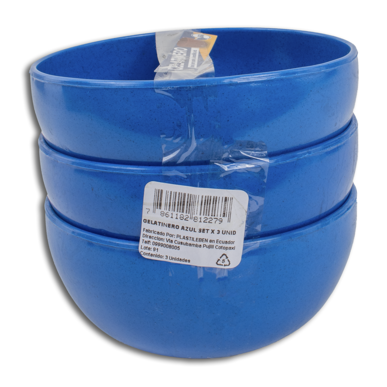 Tazón Gelatinero Color Azul COBELI Set X 3 Uds