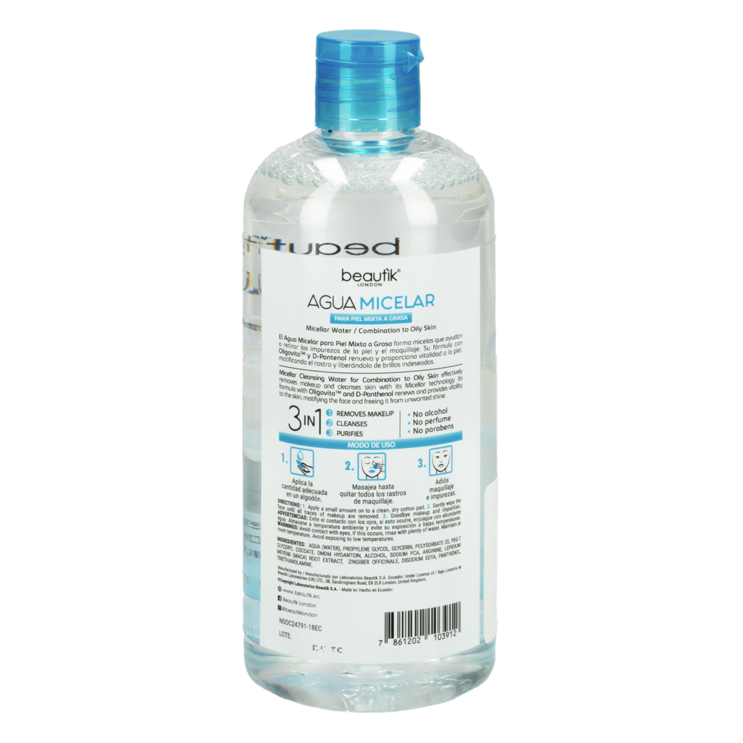Agua Micelar Piel Mixta O Grasa BEAUTÌK LONDON 385 Ml