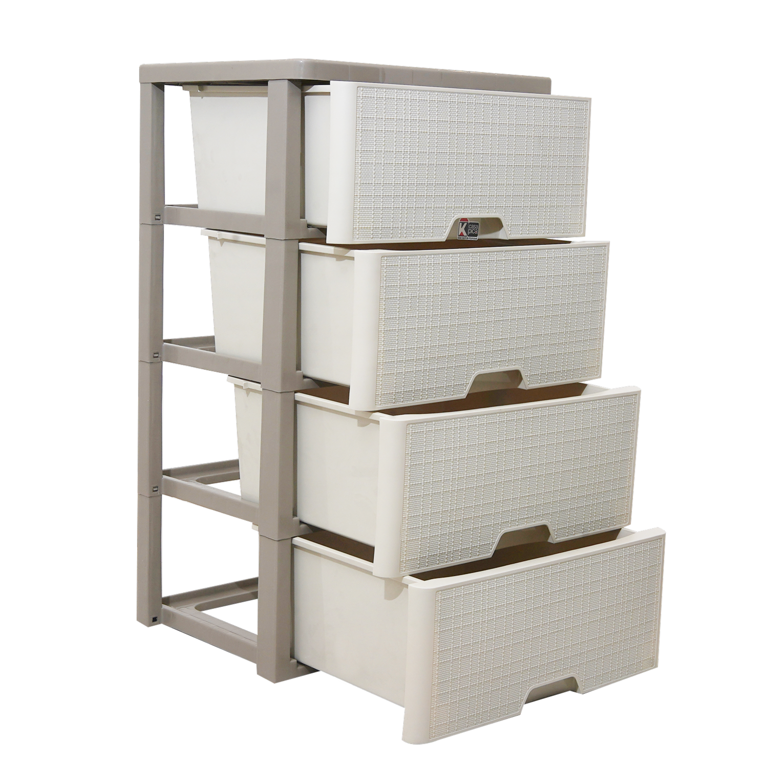 Cajonera Crema Con Beige CASA PICA 4 Pisos