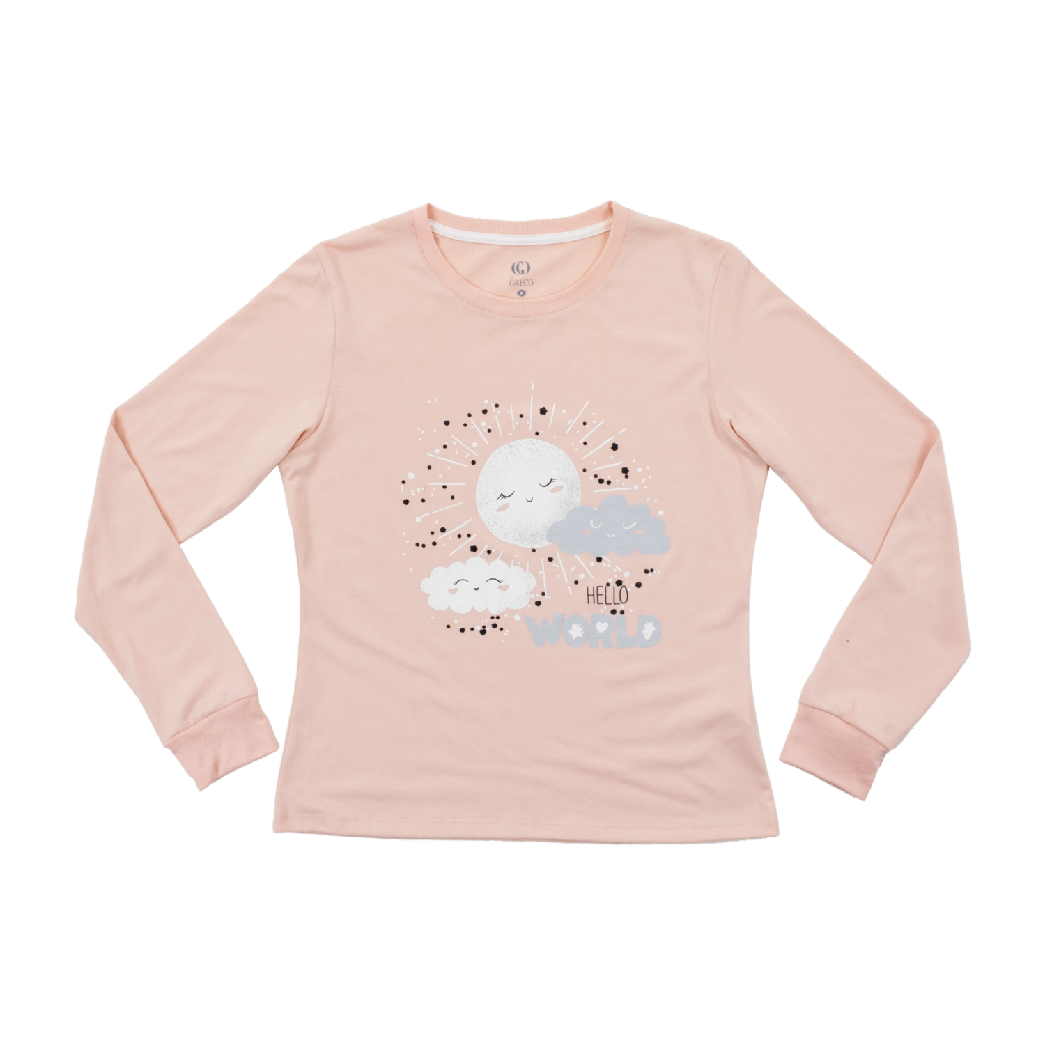 Pijama De Dama Manga Larga Hellow Cereza GRECO