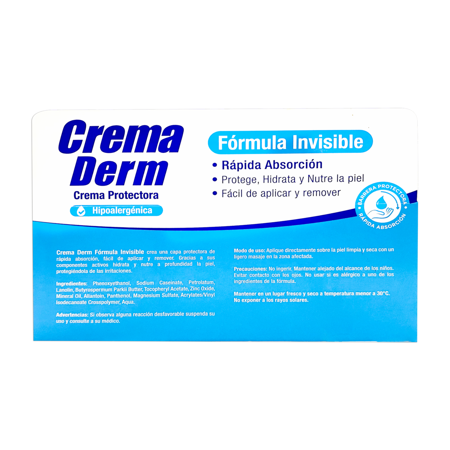 Crema Dermoprotectora Fórmula Invisible Rápida Absorción Antipañalitis CREMA DERM 60 G