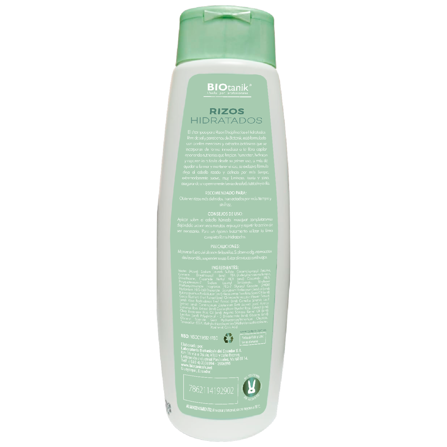 Shampoo De Cabello Rizos Hidratados BIOTANIK 500 Ml