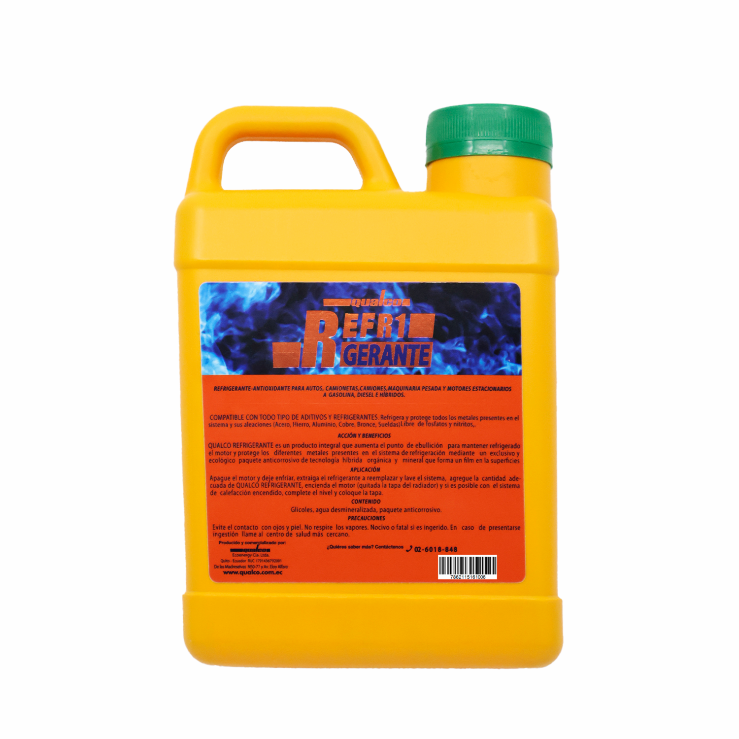 Refrigerante Automotriz Verde QUALCO 1 Galón