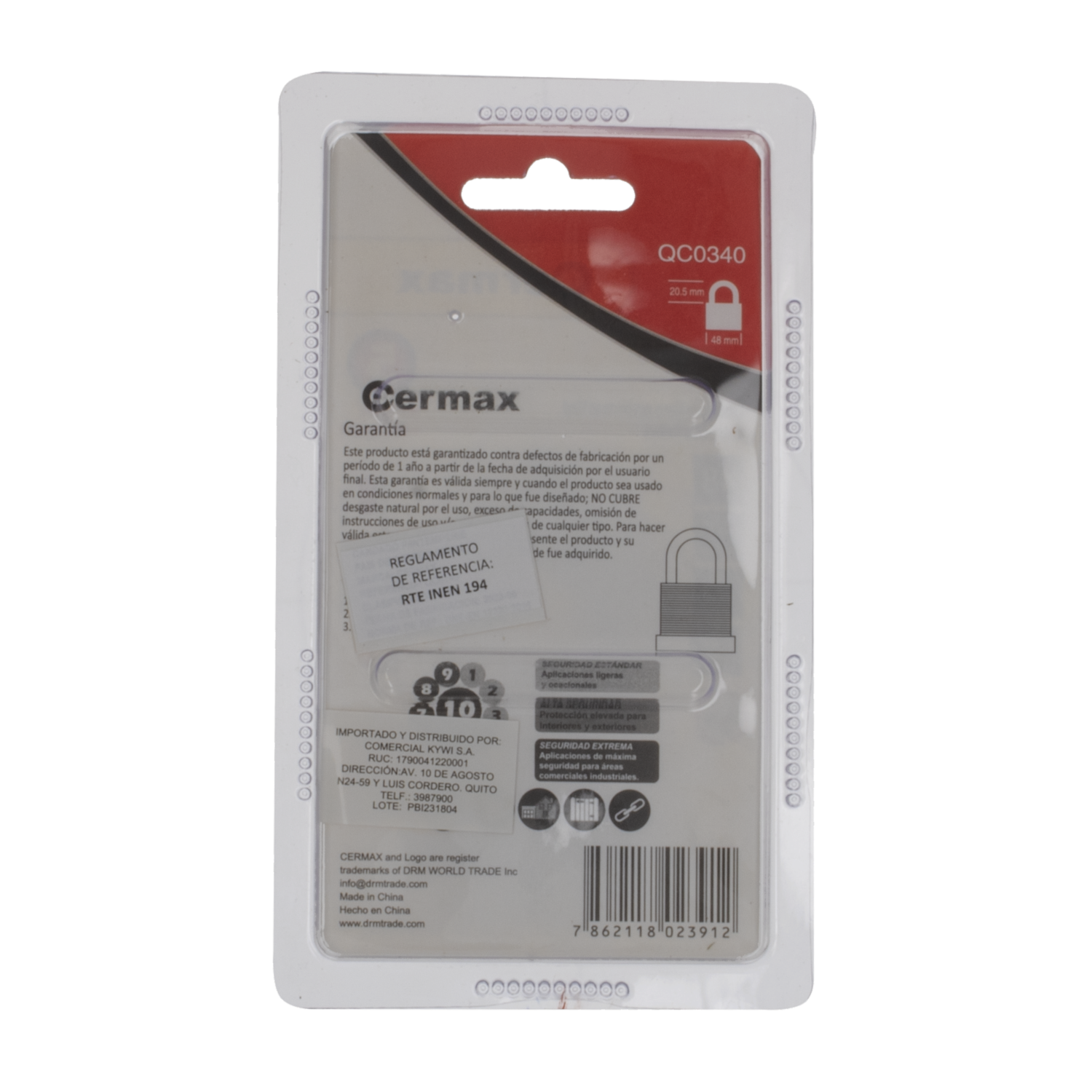 Candado De P/Intemperie 48Mm Cermax CERMAX Unidad