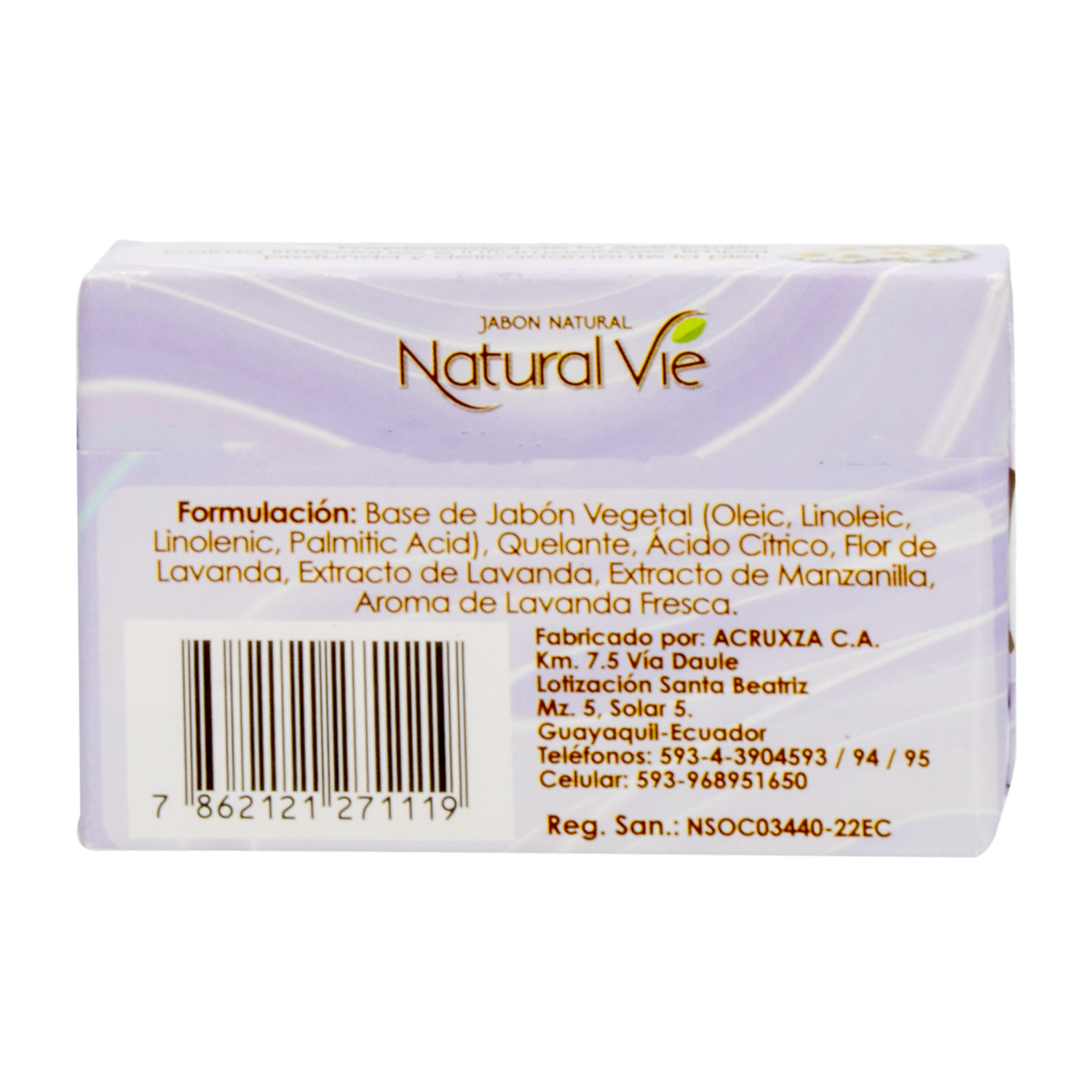 Jabón En Barra De Lavanda Y Manzanilla NATURAL VÍE 100 G