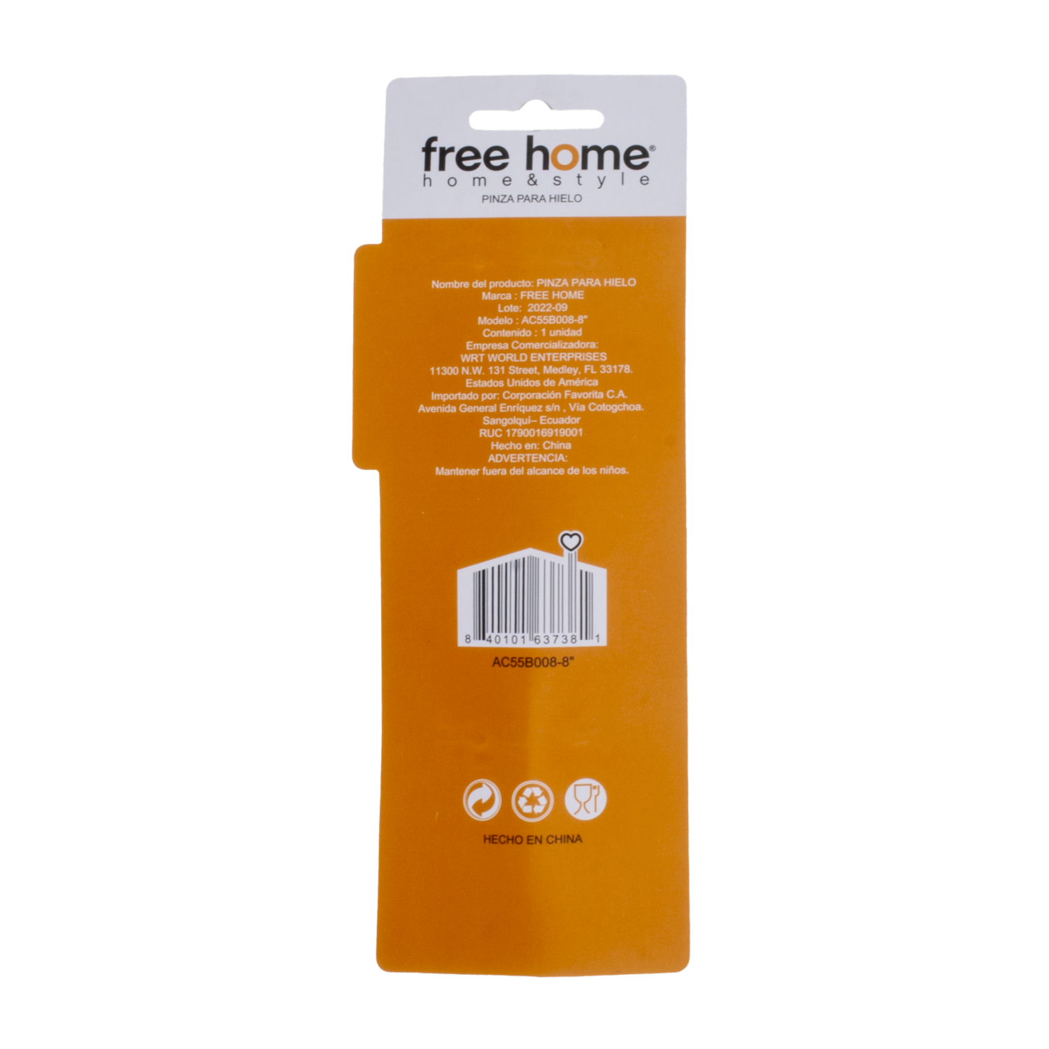 Pinza Para Hielo FREE HOME 8″