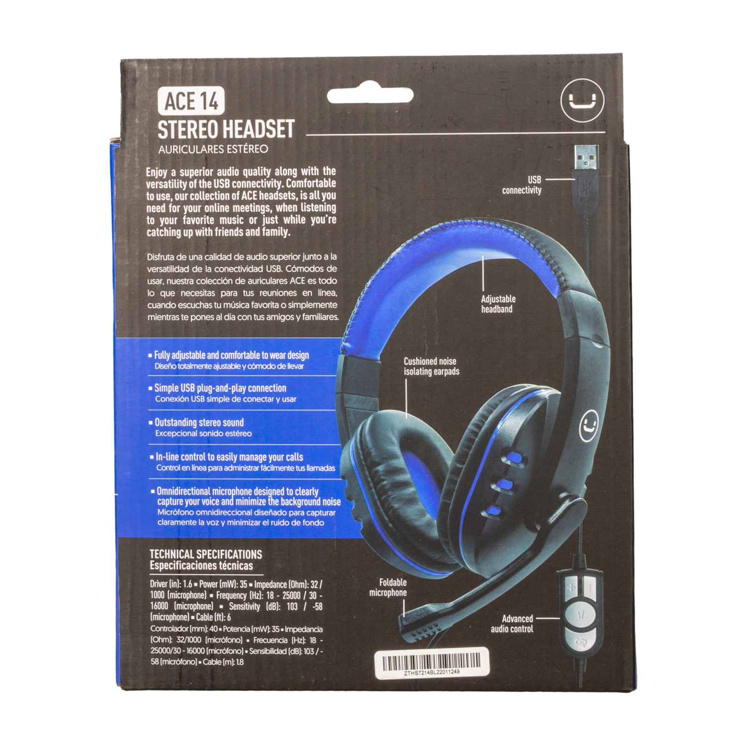 Audífonos Superior Audio Quality ACE 14 UNNO TEKNO Con Cable