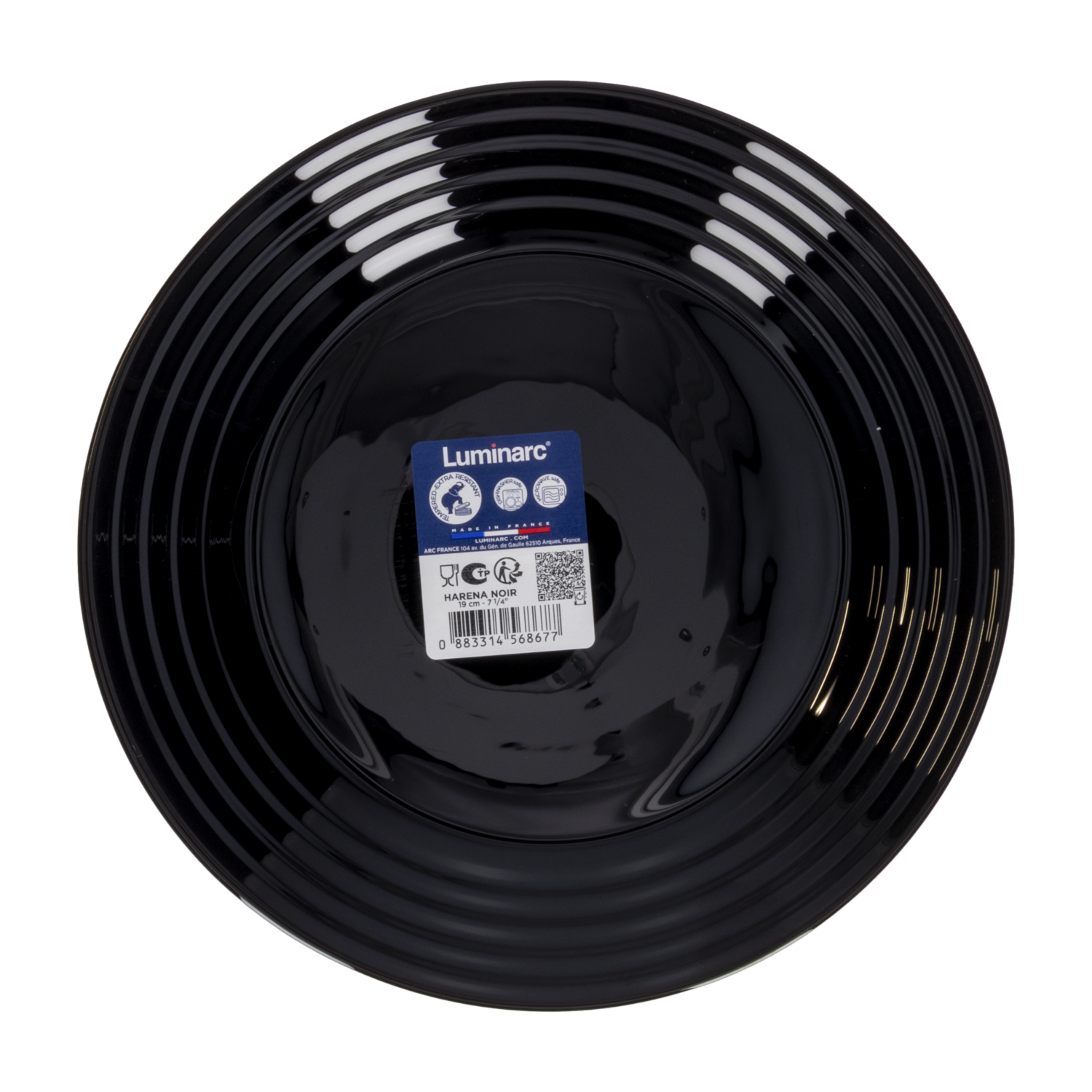 Plato Postre Harena Negro LUMINARC 19 Cm
