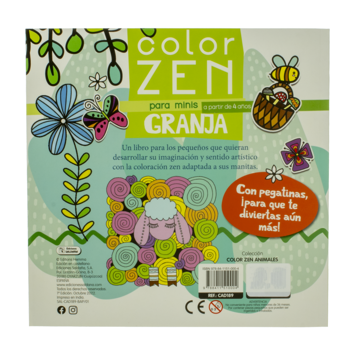 Libro Color Zen Para Minis EDICIONES SALDAÑA 48 Páginas