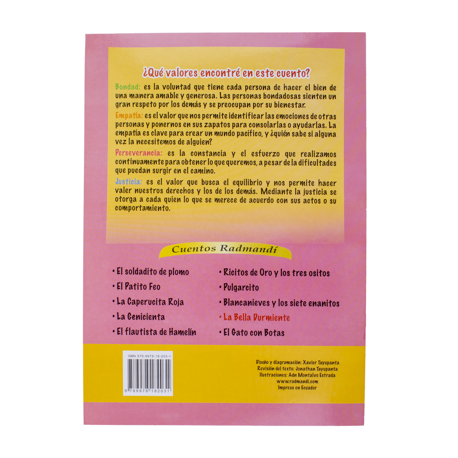 Libro Bella Durmiente Cuenta Conmigo RADMANDÍ 13 Páginas