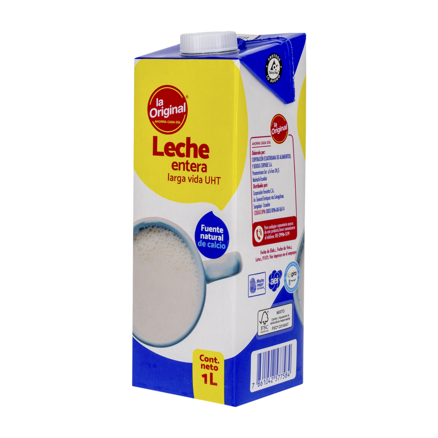 Leche Entera Tetrapak LA ORIGINAL 1 000 Ml
