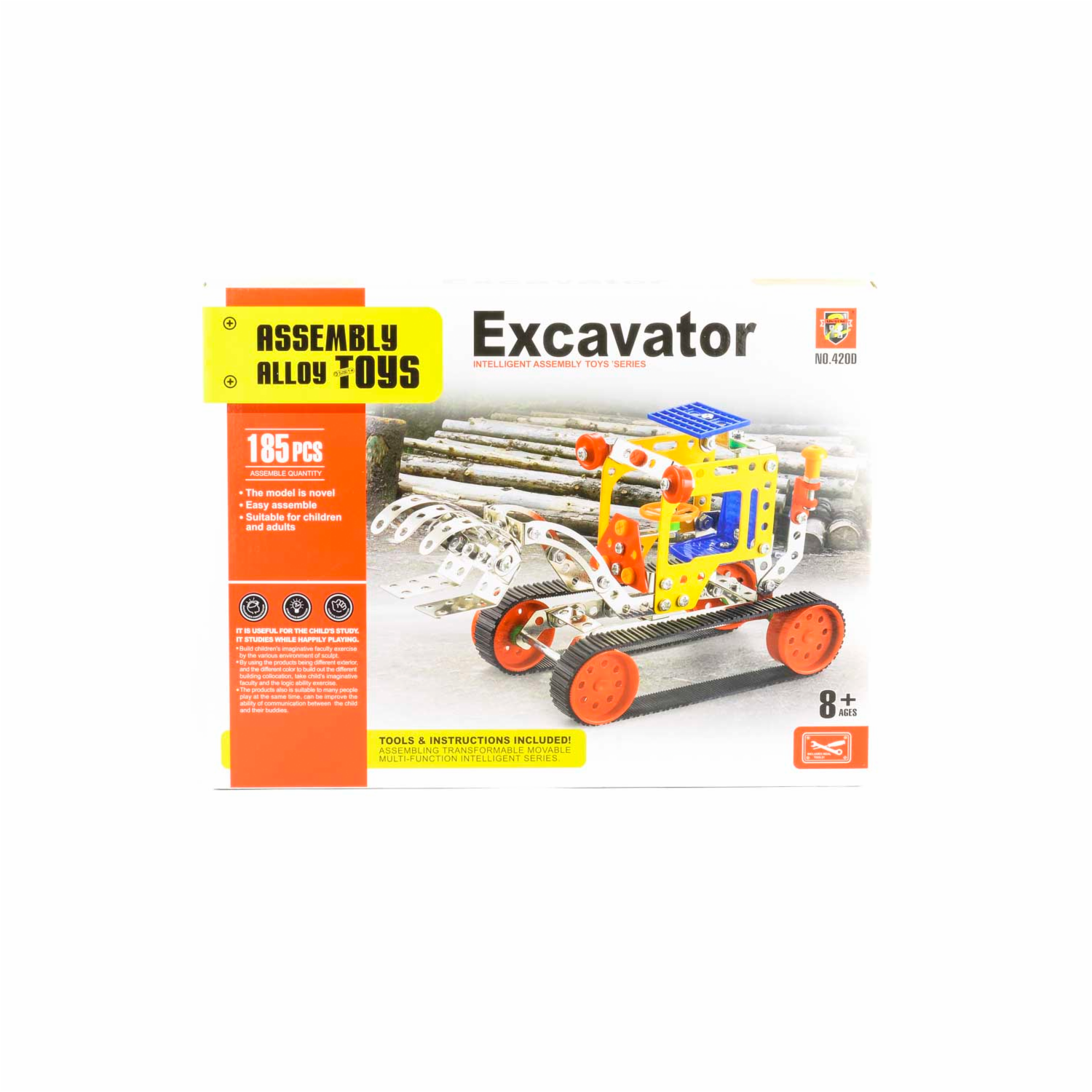 Kit Para Armar Excavadora ASSEMBLY TOYS 185 Piezas