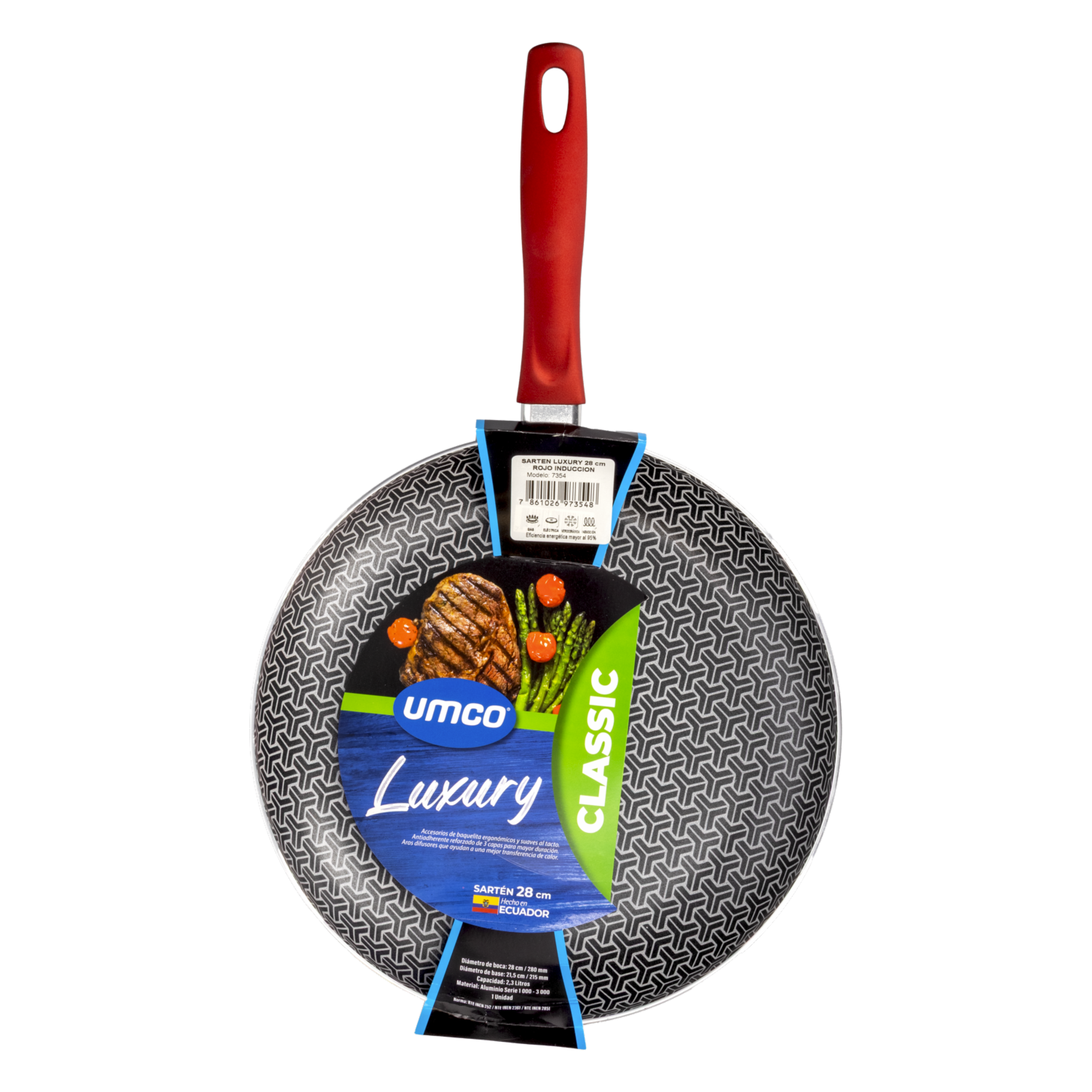 Sartén De Inducción Luxury Rojo UMCO 28 Cm