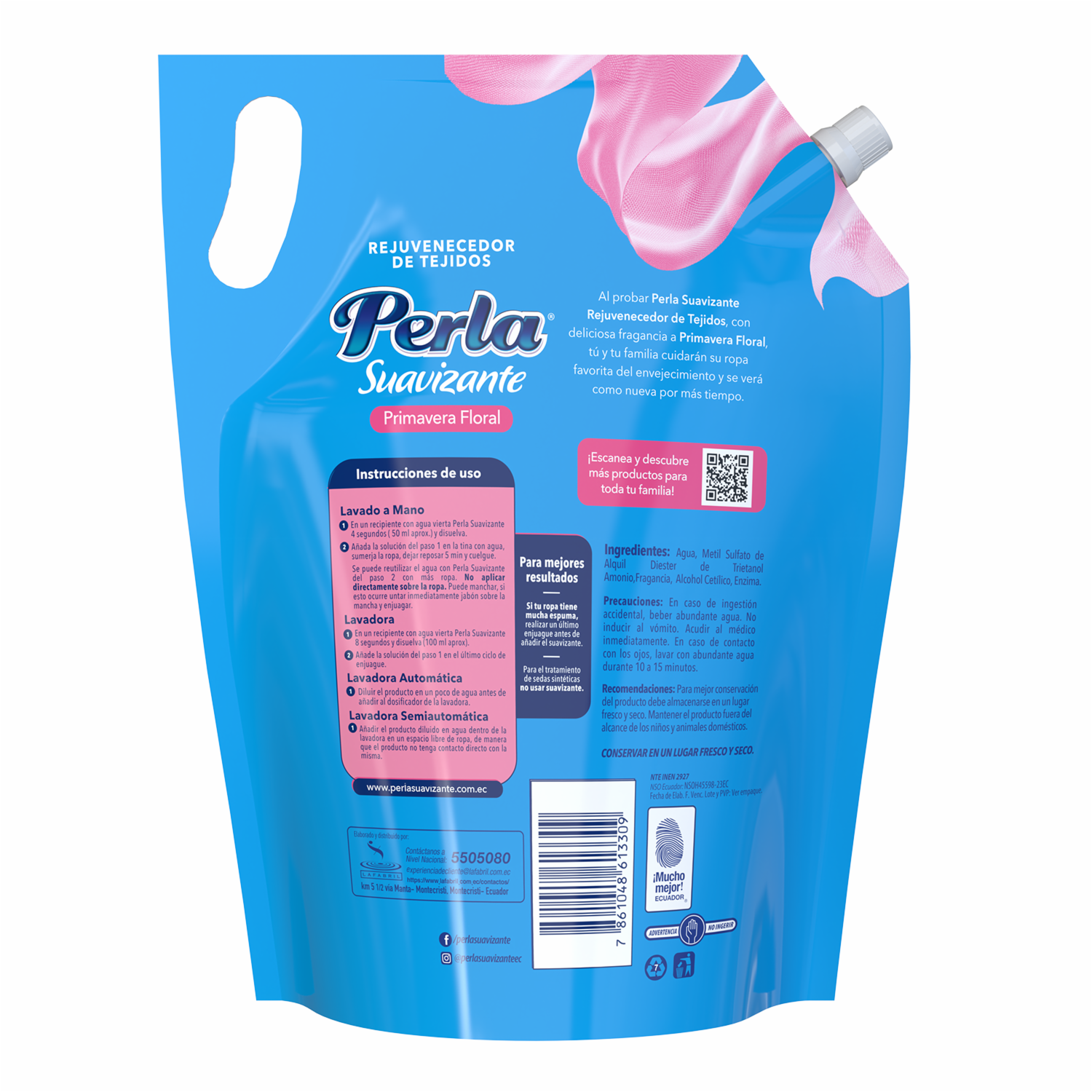 Suavizante De Ropa Fragancia Primavera PERLA 2.40l