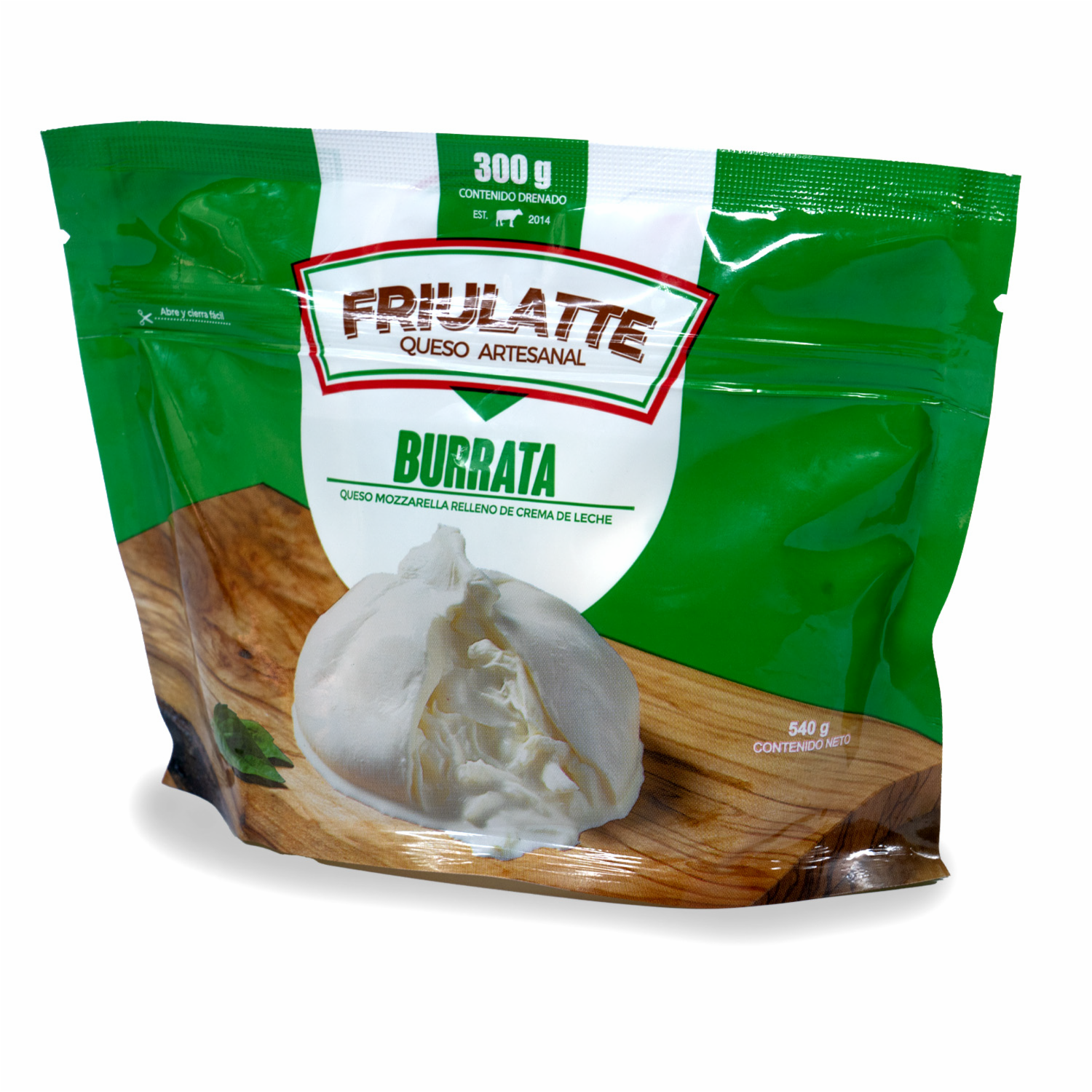 Queso Burrata Mozzarella Relleno De Crema De Leche FRIULATTE 300 G