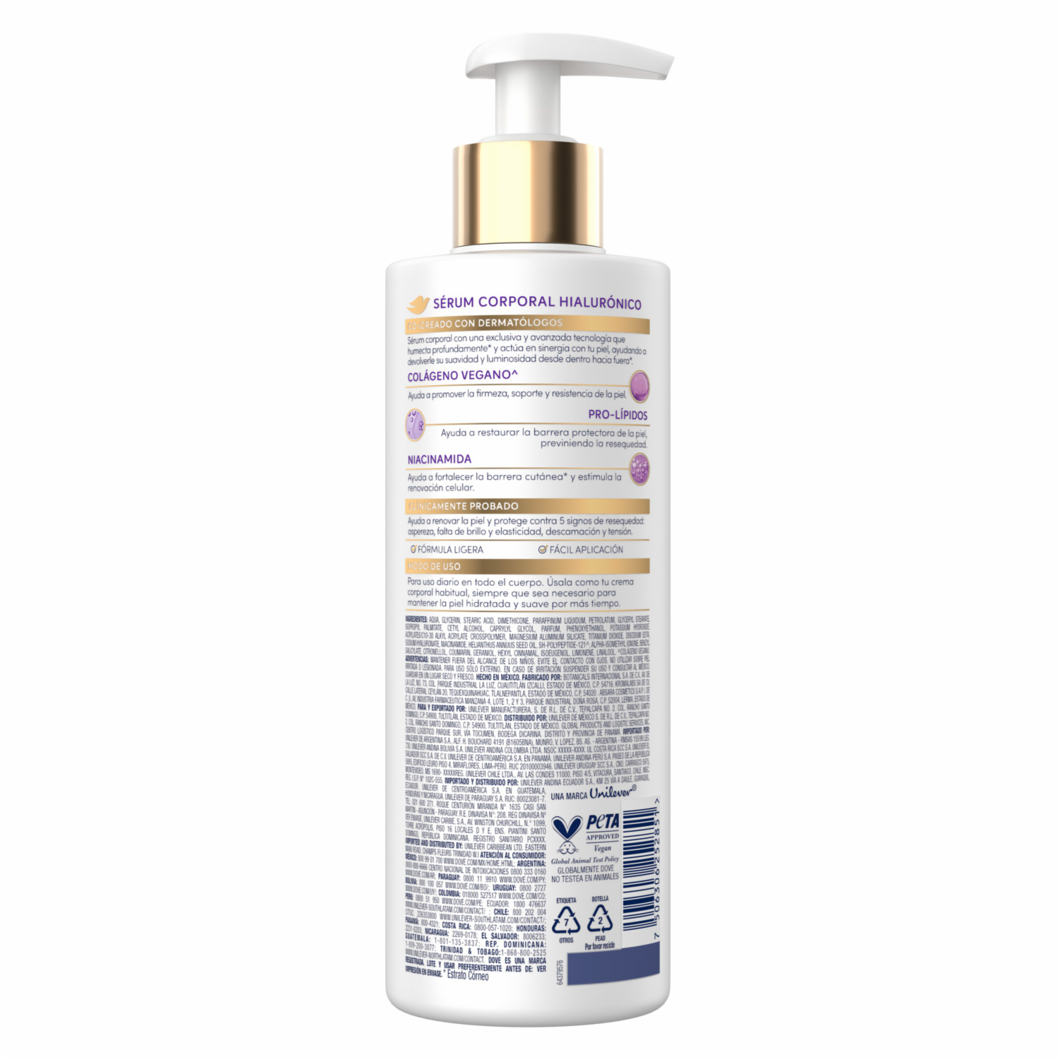 Sérum Corporal Hialuronico Dermorenovador DOVE 400 Ml