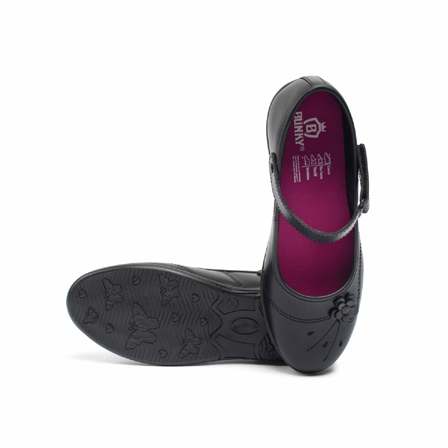 Zapatos Escolar Ballerina 2 En 1 Velcro BUNKY