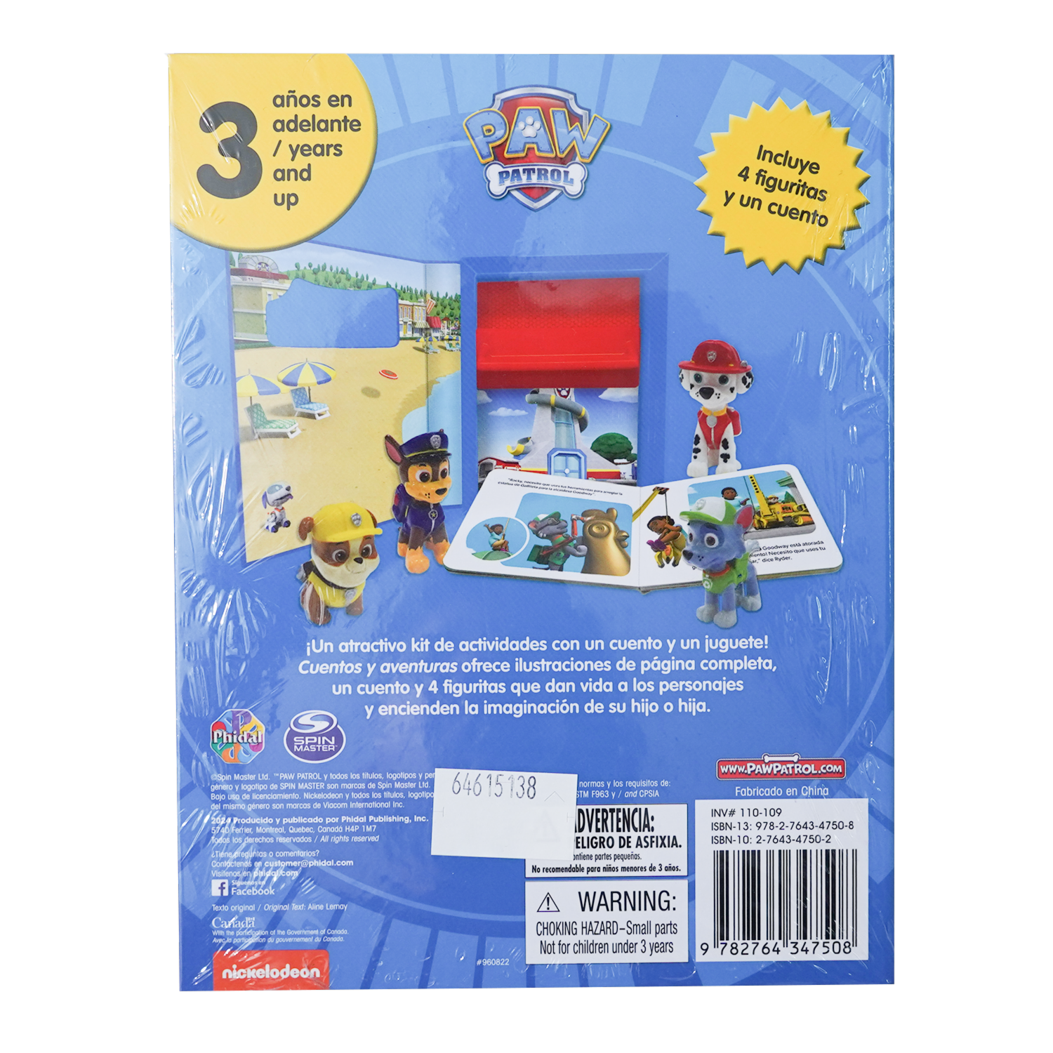 Libro Set Cuentos Y Aventuras Nick Paw Patrol PHIDAL 24 Páginas