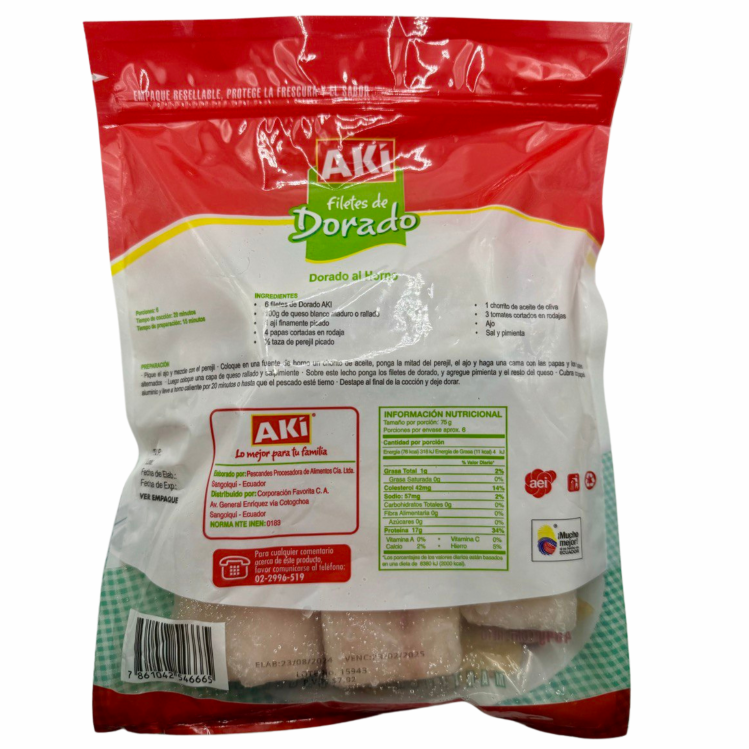 Pescado Dorado Filetes Listos Para Cocinar AKÍ 454 G