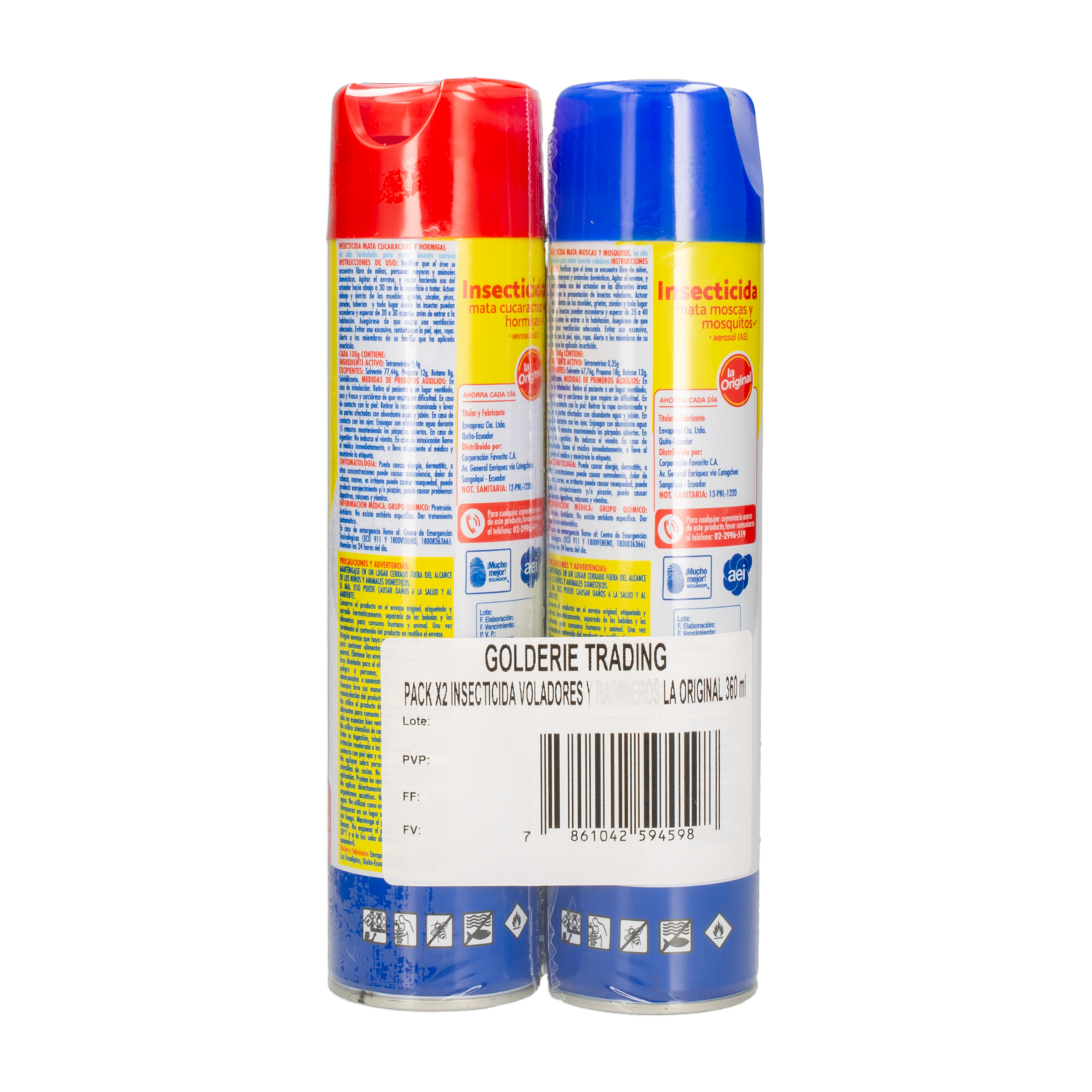 Insecticida Voladores Y Rastreros LA ORIGINAL 2 X 360 ml
