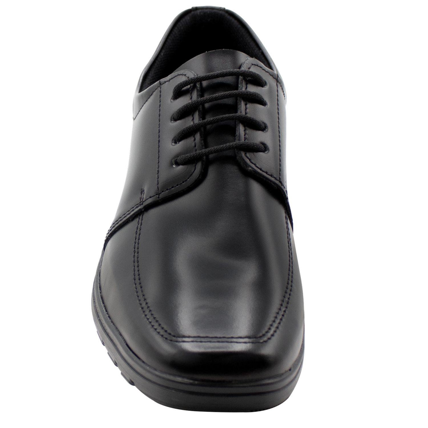 Zapato Escolar Negro De Cuero Diseño Jonathan Con Cordón VENUS