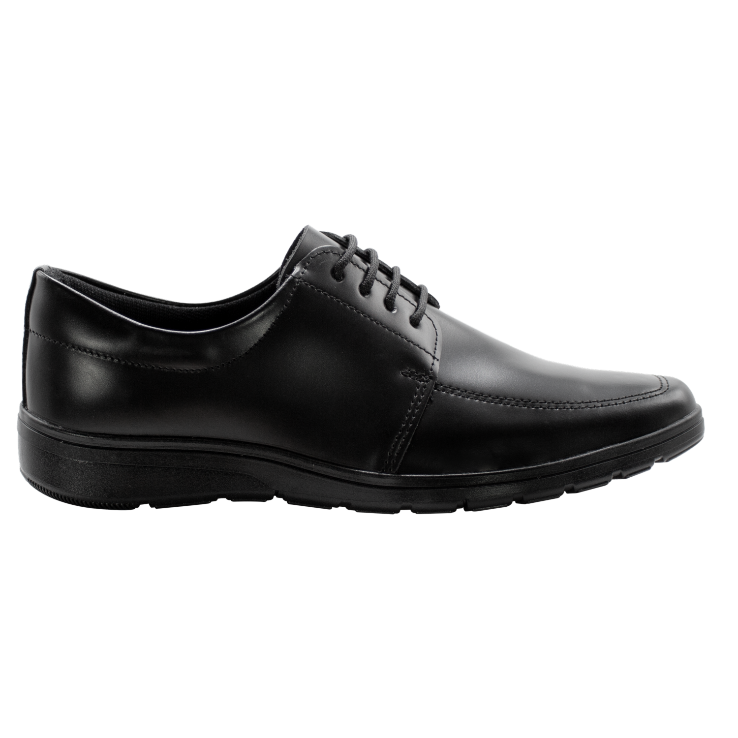 Zapato Escolar Negro De Cuero Diseño Jonathan Con Cordón VENUS