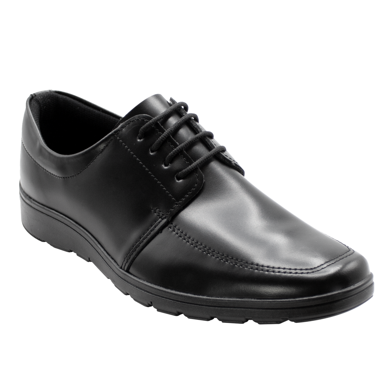 Zapato Escolar Negro De Cuero Diseño Jonathan Con Cordón VENUS