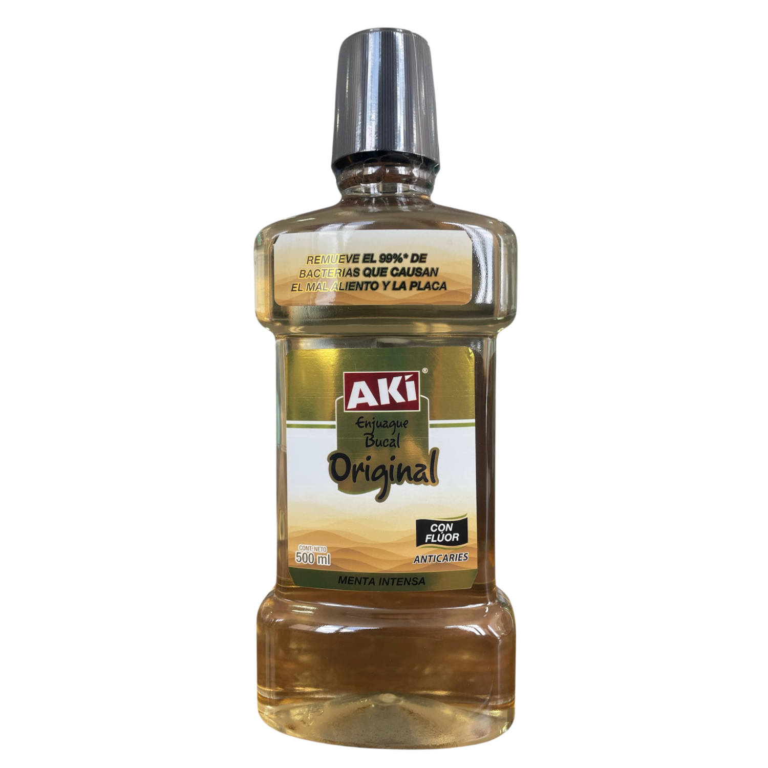 Enjuague  Bucal Menta Intensa Con Flúor AKÍ 500 Ml