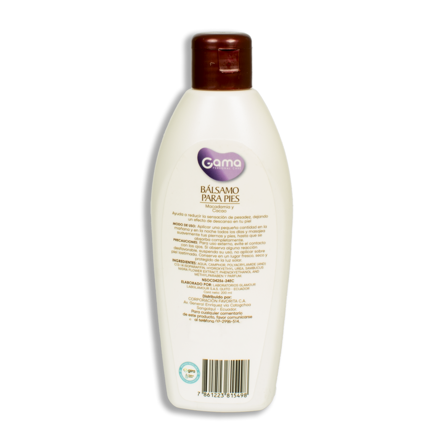 Bálsamo De Pies Cansado Macadamia Y Cacao GAMA 200 Ml