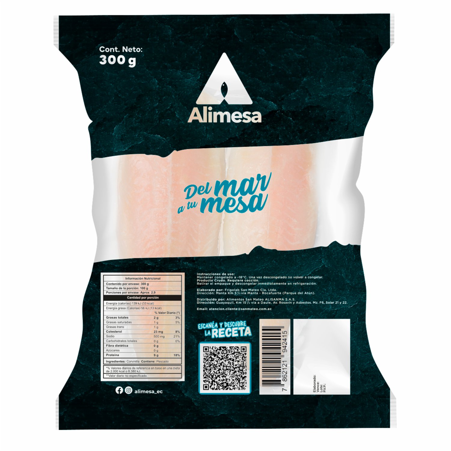 Pescado Corvinilla Filetes ALIMESA 300 G