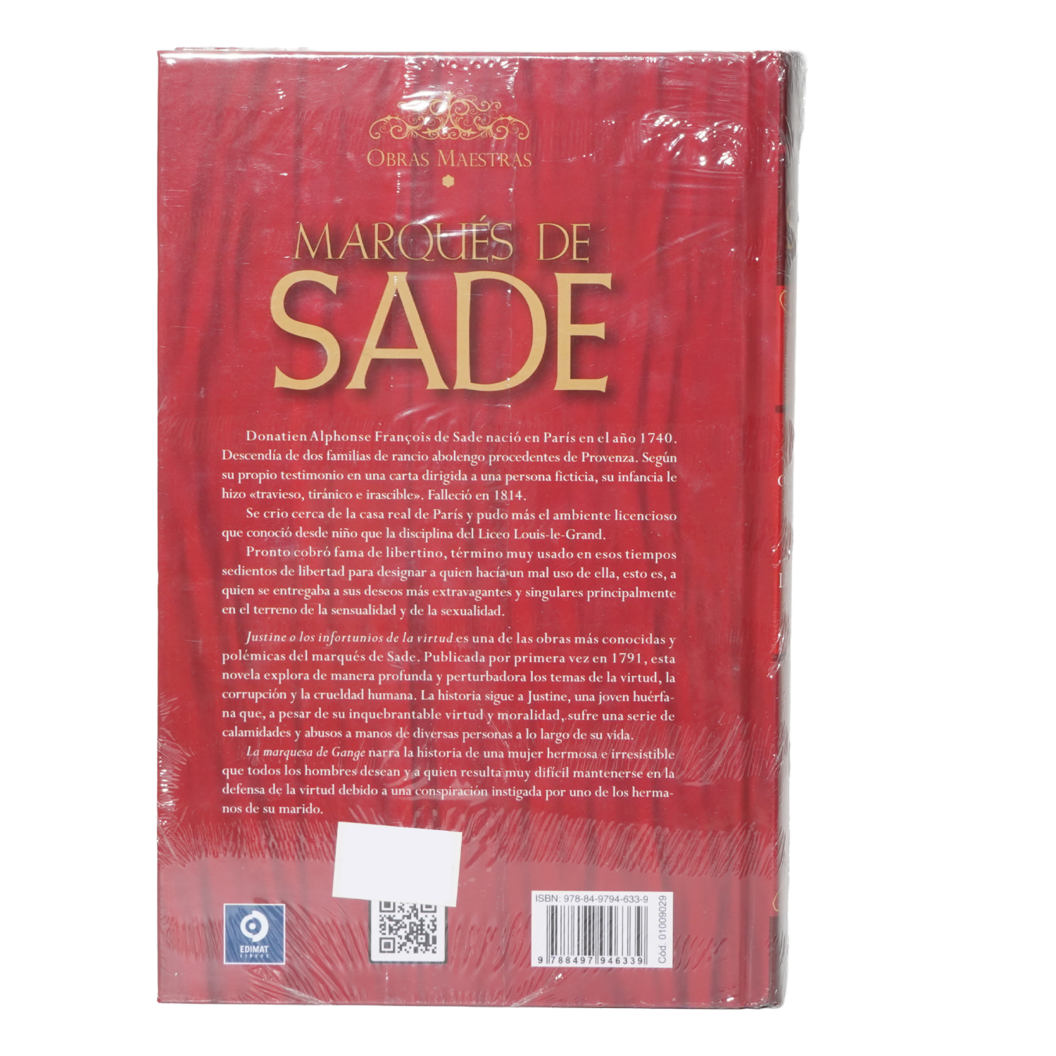 Libro Marqués De Sade Volumen I EDIMAT 383 Páginas