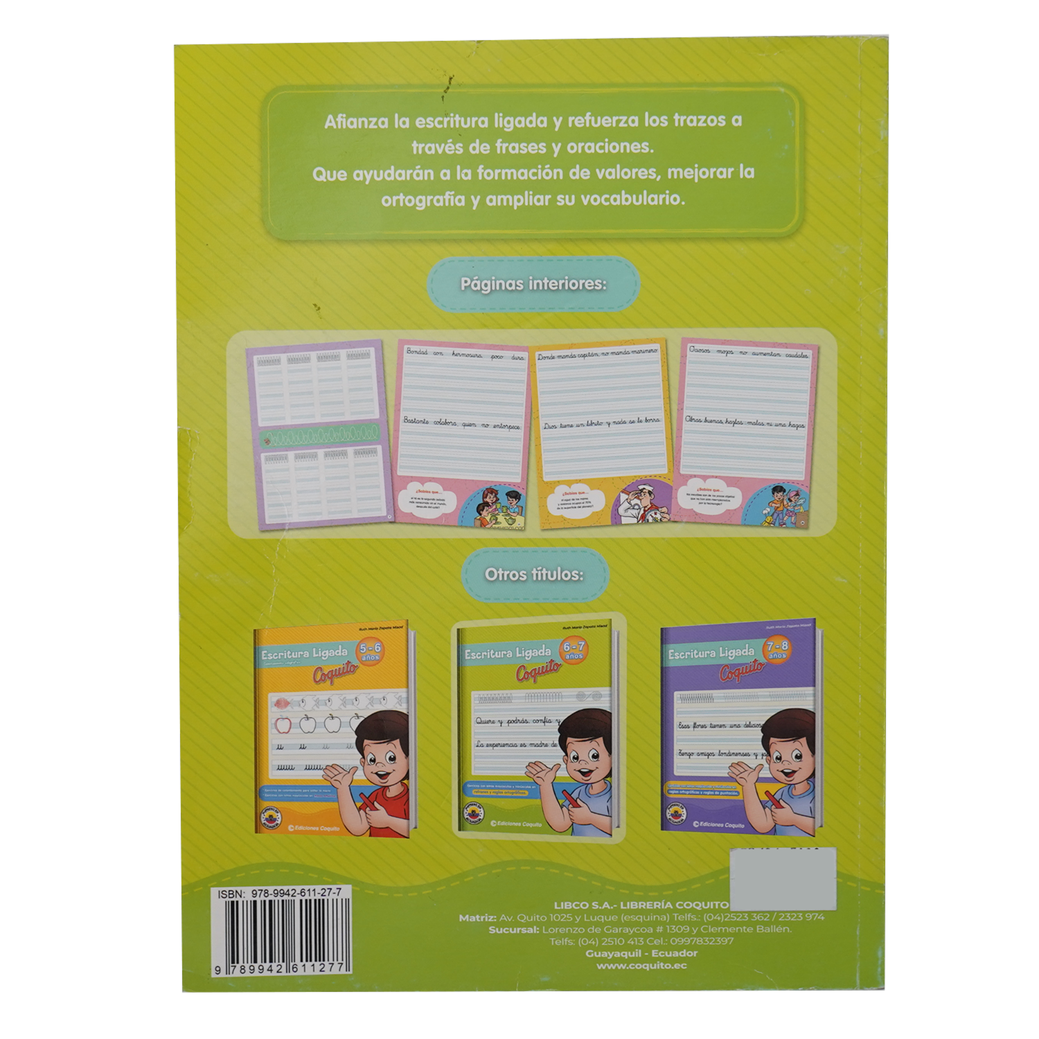 Libros Escritura Ligada 6 – 7 Años – Coquito LIBCO 80 Páginas