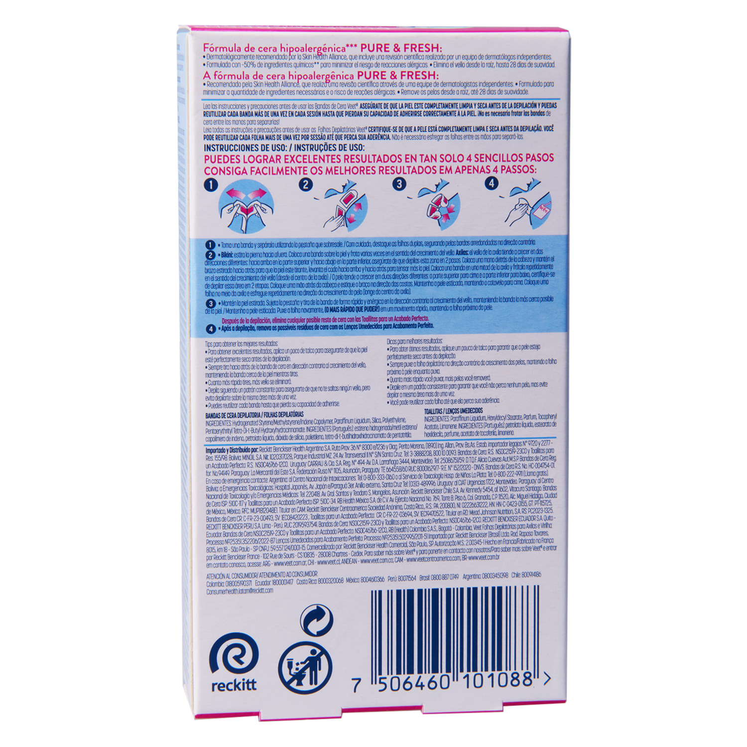 Bandas Depilatorias Axilas y Bikini Para Piel Sensible VEET 16 Uds