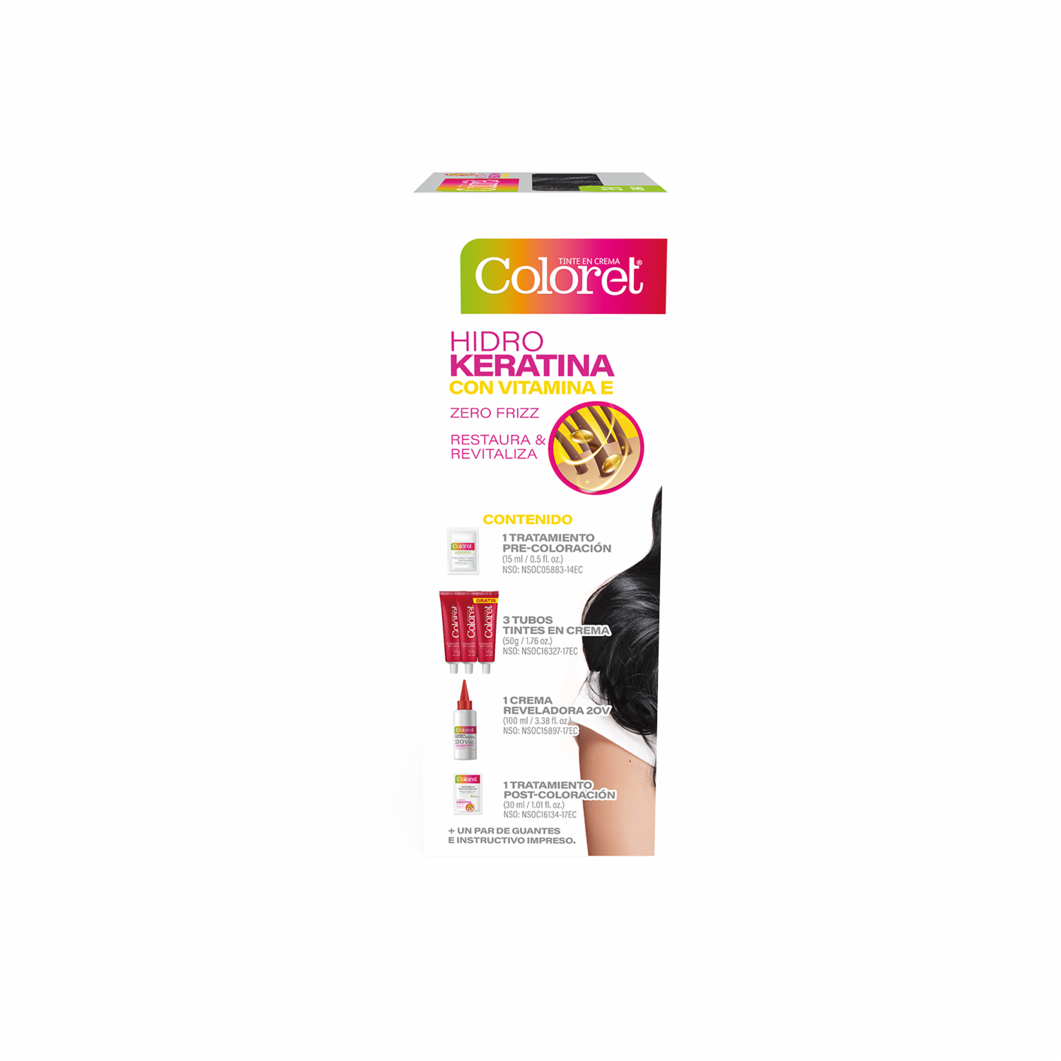 Tinte De Cabello Tono 20 Negro COLORET 150 G