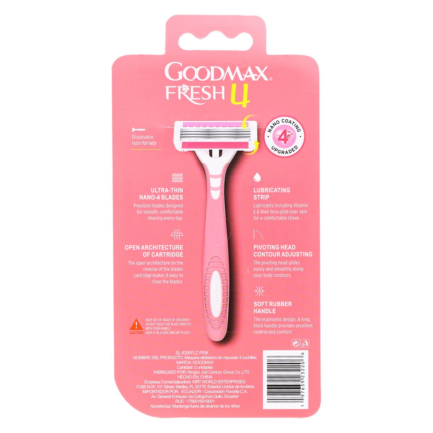 Rasuradora De Mujer Fresh 4 Con Aloe GOODMAX 3 Piezas