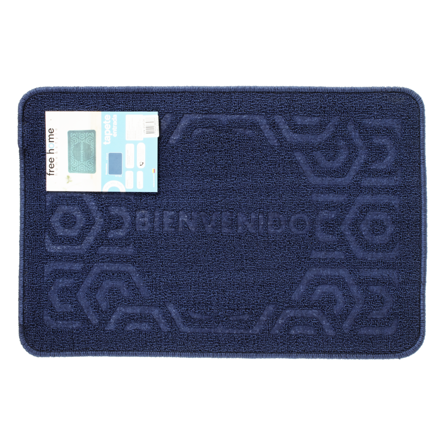 Alfombra De Entrada Azul Oscuro FREE HOME 60X40 CM