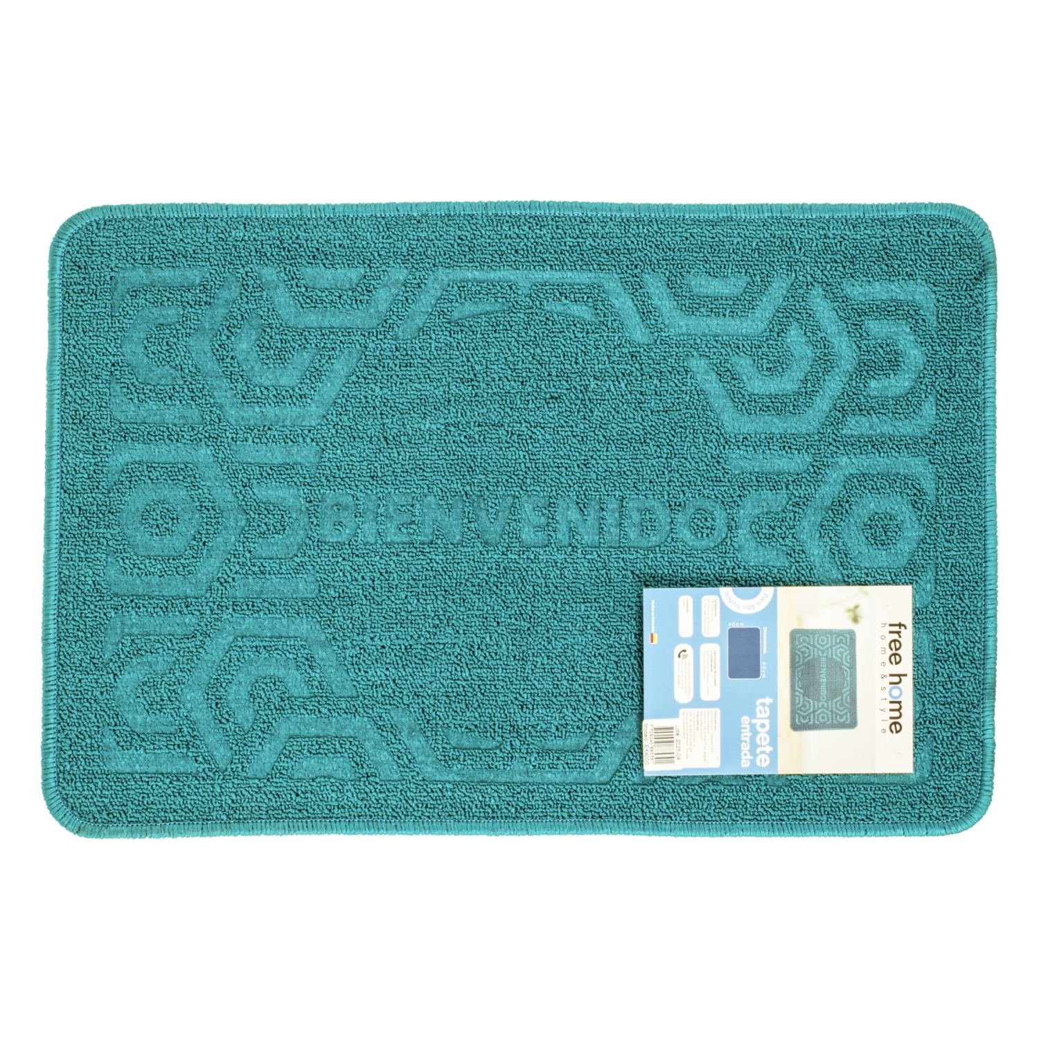 Alfombra De Entrada Agua Marina Oscuro FREE HOME 60X40 CM