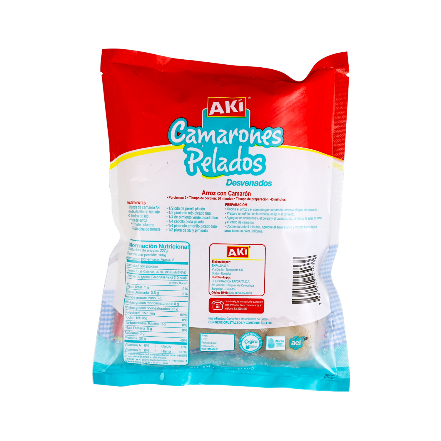 Camarones Pelados y Desvenados AKÍ 227 G